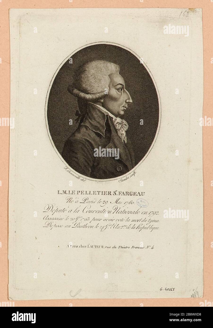 L.M. Die Pelletier St. Fargeau / oder in der 29. Mai 1760 / Euro in der Convention nationale en 173 Stockfoto