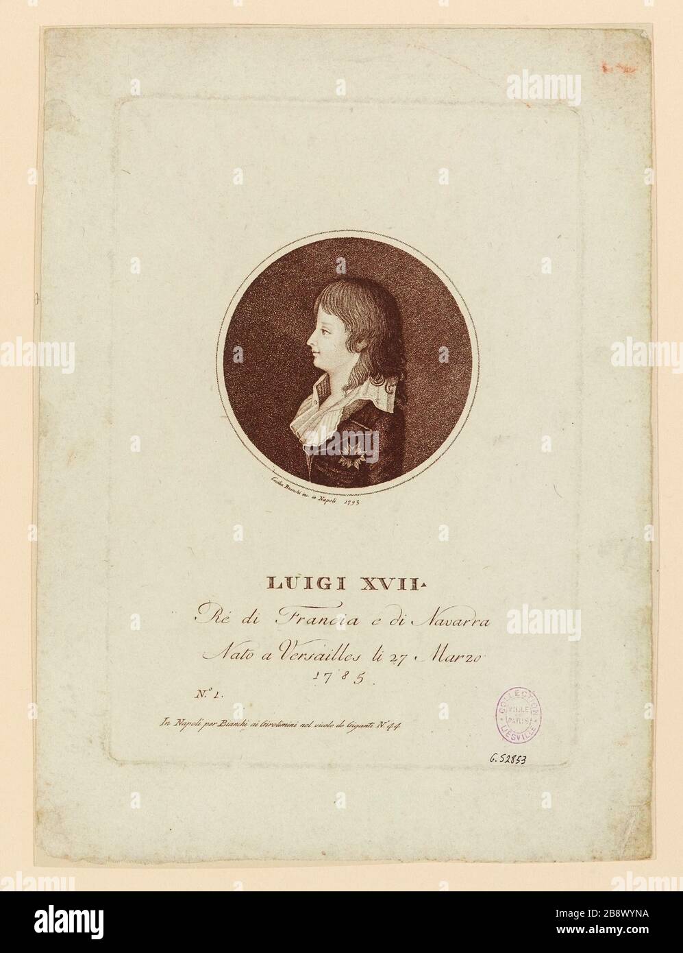 Louis XVII / König von Frankreich und Navarra Stockfoto