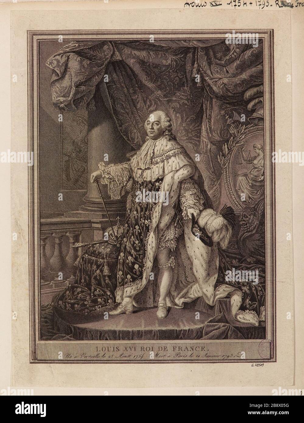 König Ludwig XVI. Von Frankreich / geboren in Versailles am 23. Aoust 1754 / Tod in Paris 21. Januar 173 Stockfoto
