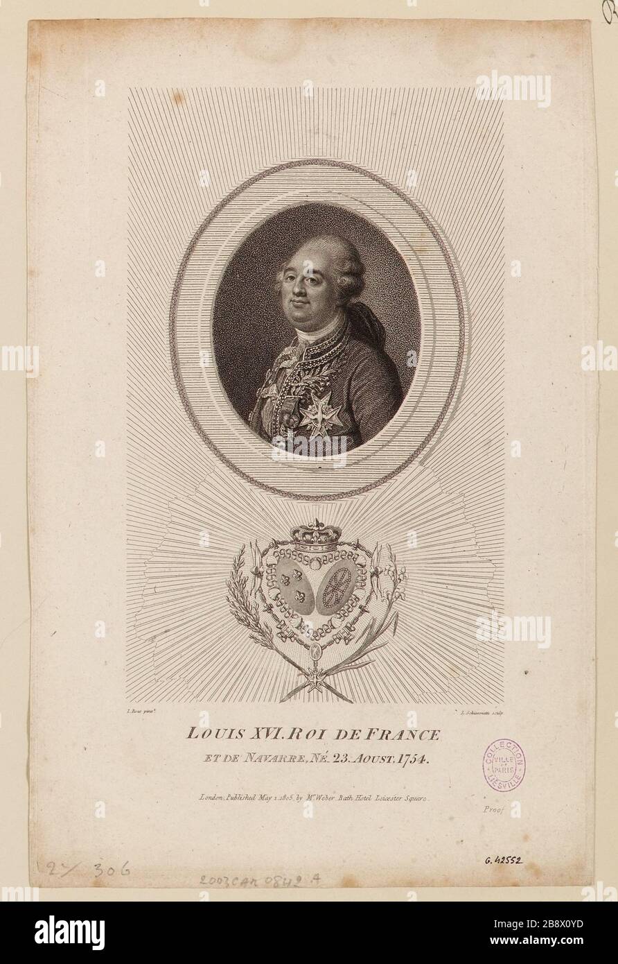König Ludwig XVI. Von Frankreich / und Navarra geboren 23 Aoust 1754 Stockfoto