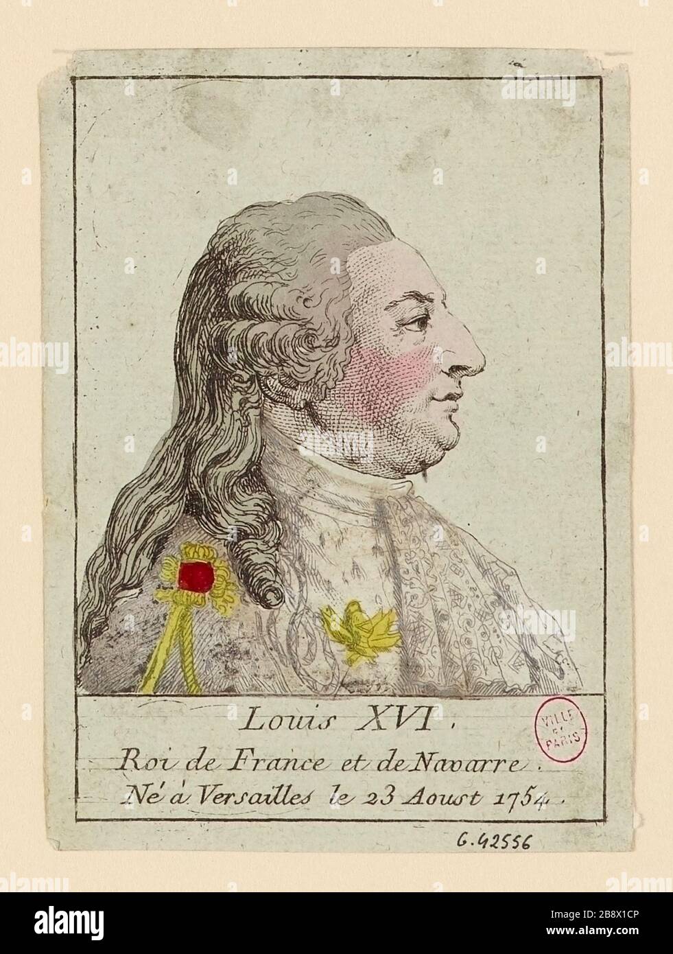 Ludwig XVI. / König von Frankreich und Navarra / geboren in Versailles am 23. Aoust 1754 Stockfoto