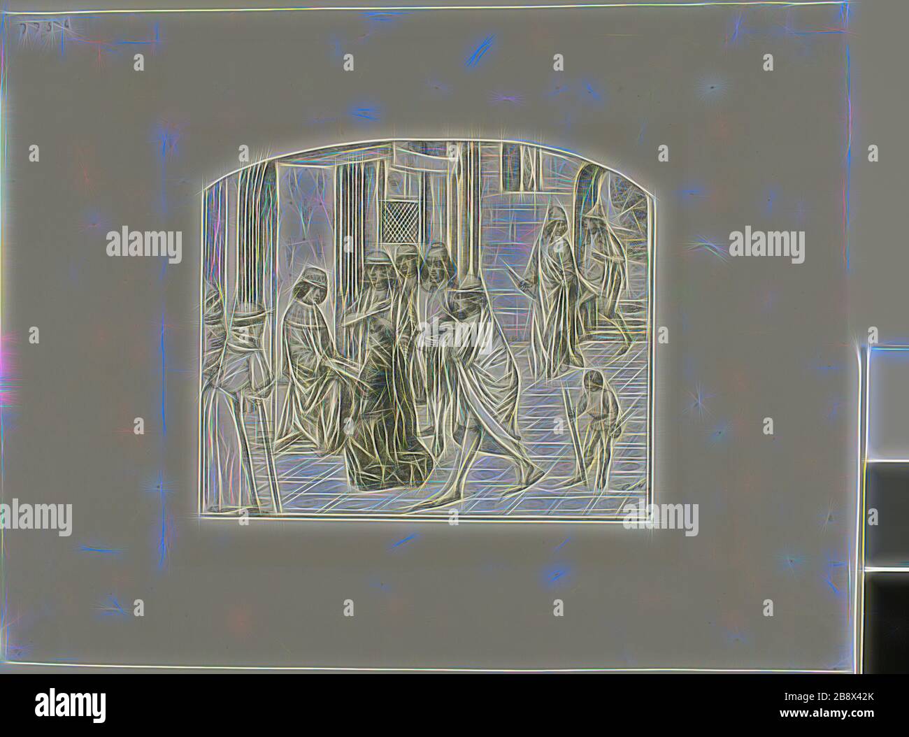 Der Drucker Valère Maxime wurde König Louis XI, 1860, Charles Meryon, Französisch, 1821-1868, Frankreich, Radierung und Trockenpunkt auf gräulich elfenbeinfarbenem Laienpapier, 147 × 172 mm (Bild), 172 × 200 mm (Platte), 250 × 323 mm (Blatt), von Gibon neu vorgestellt, Design mit warmem, fröhlichem Glanz von Helligkeit und Lichtstrahlen. Klassische Kunst mit moderner Note neu erfunden. Fotografie, inspiriert vom Futurismus, die dynamische Energie moderner Technologie, Bewegung, Geschwindigkeit und Kultur revolutionieren. Stockfoto