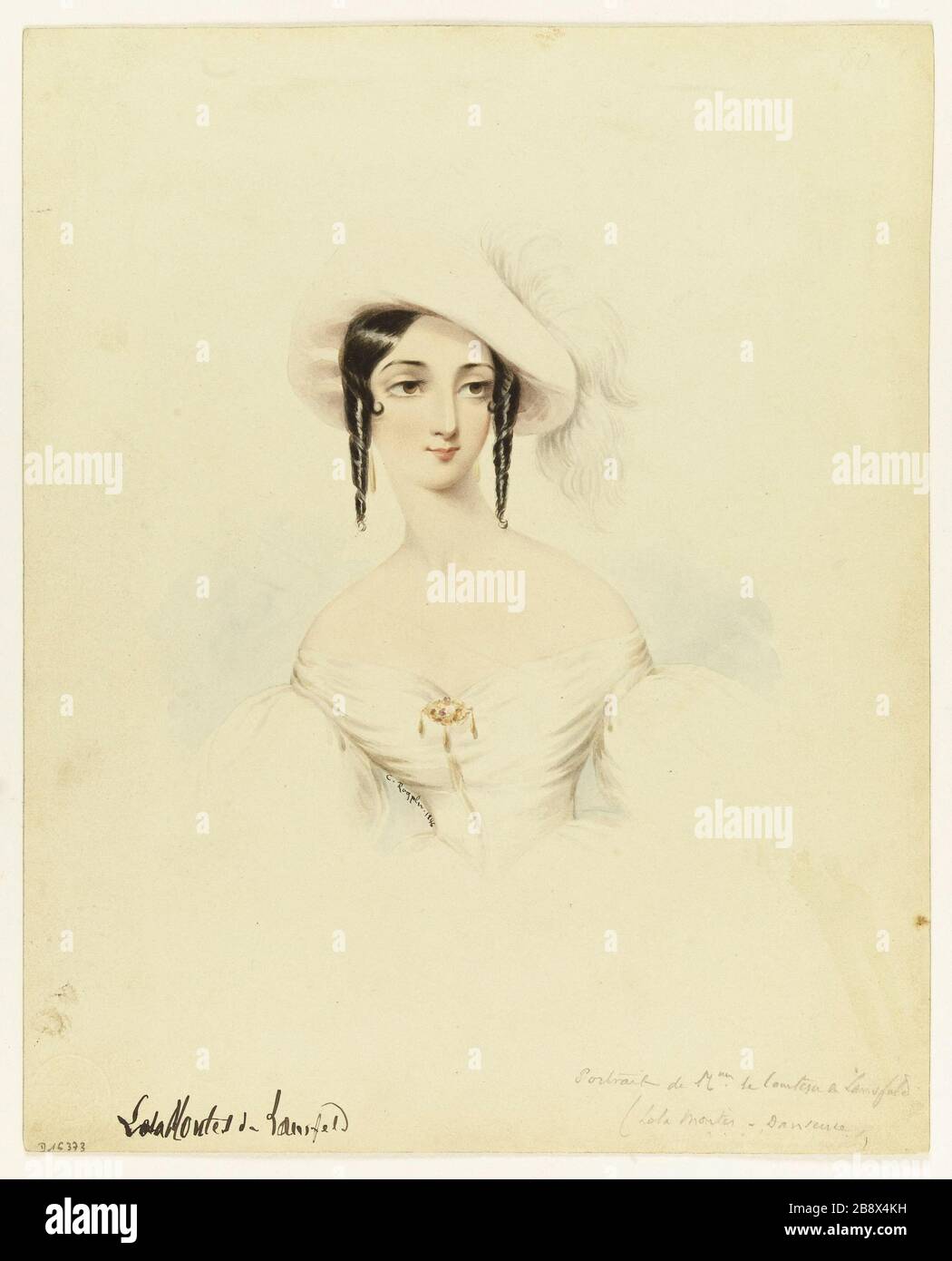 LOLA CLIMB (1821-1861) Camille Roqueplan (1802-1855). "Lola Montez (1821-1861)". Aquarelle. 1821-1861. Paris, musée Carnavalet. Stockfoto