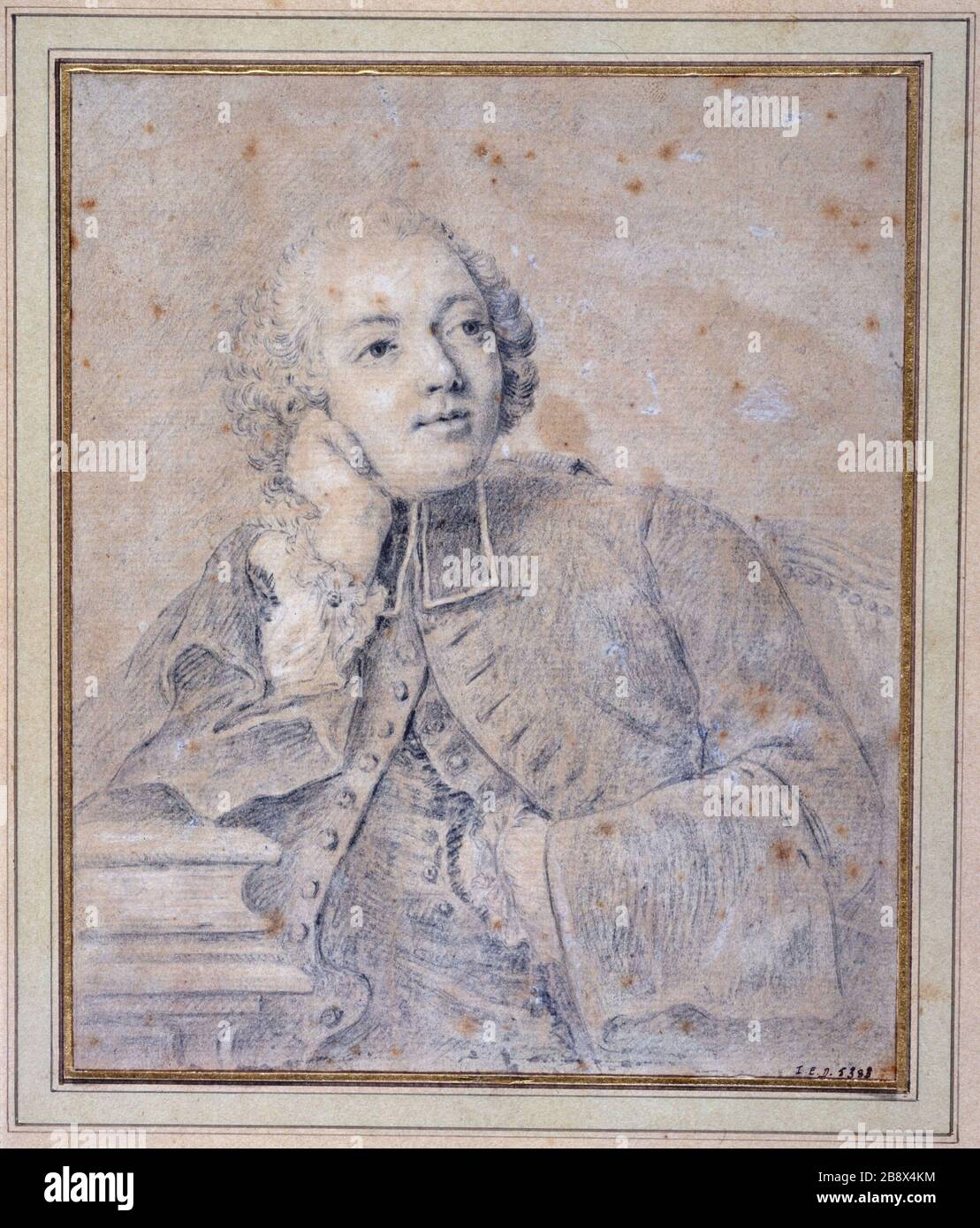 Vermutlich PORTRÄT DES ABBE PREVOST Augustin de Saint-Aubin (attribué à). "Portrait présumé de l'Abbé Prévost". Paris, musée Carnavalet. Stockfoto