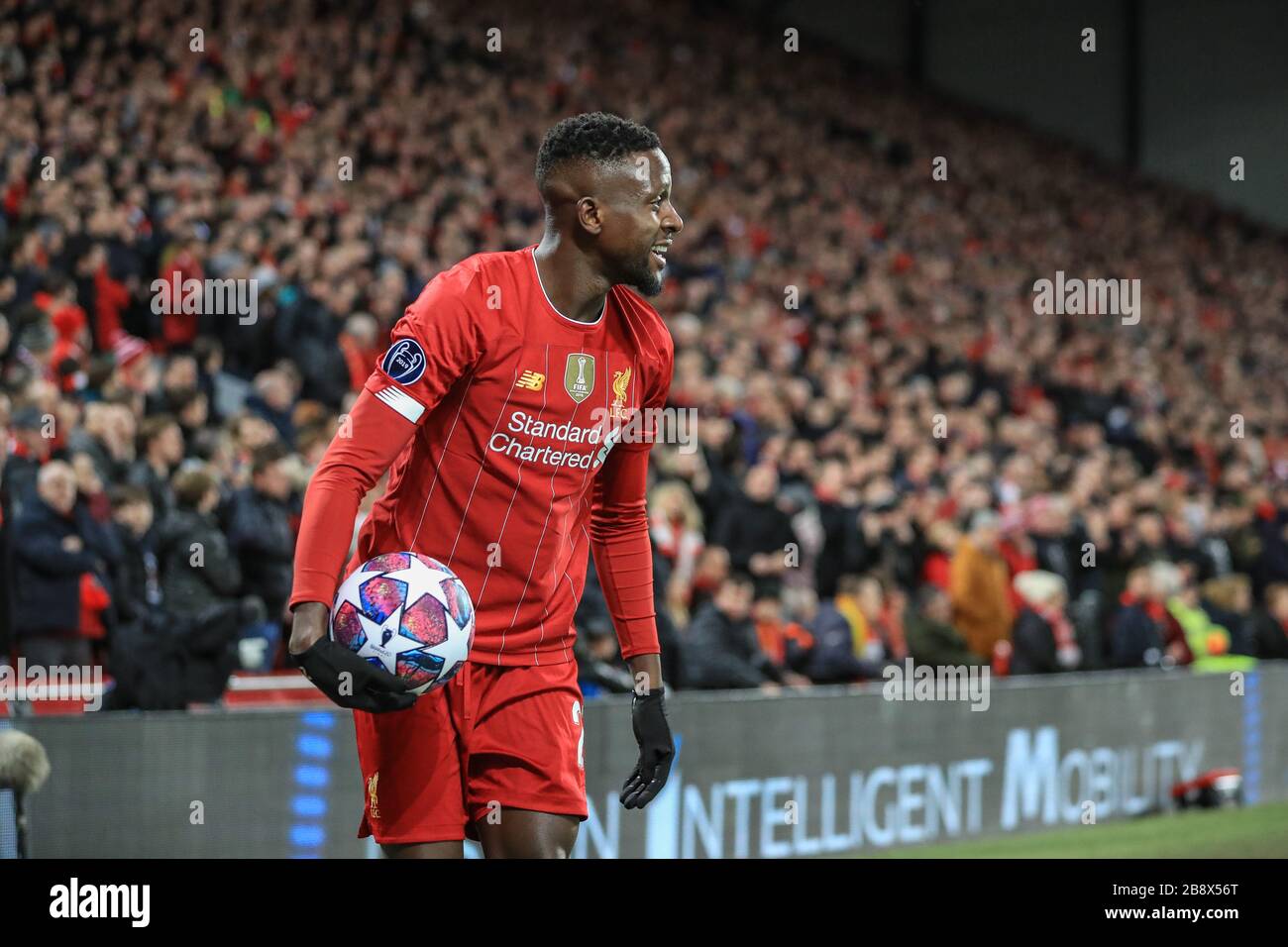 März 2020, Anfield, Liverpool, England; UEFA Champions League, Runde der 16. Etappe 2 von 2, Liverpool gegen Atletico Madrid: Divock Origi (27) von Liverpool während des Spiels Stockfoto