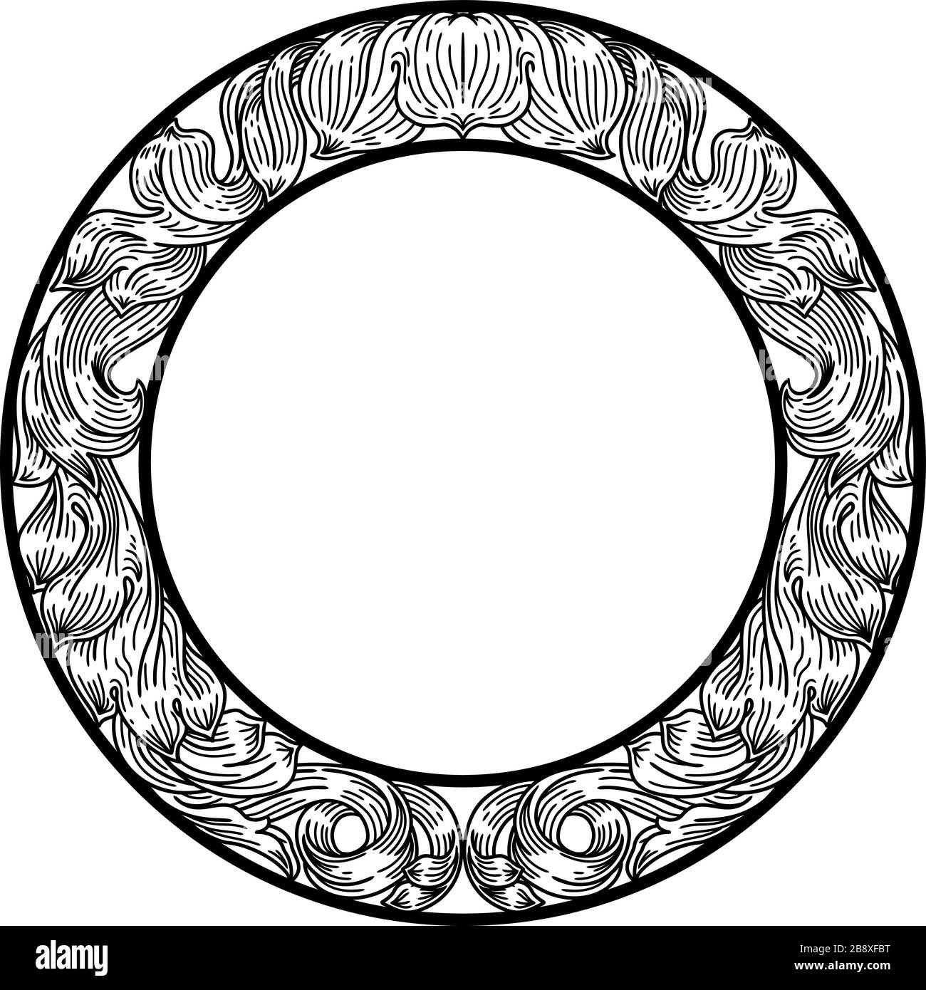 Frame Lorbeerblatt filigranen Blumenmuster Motiv Stock Vektor