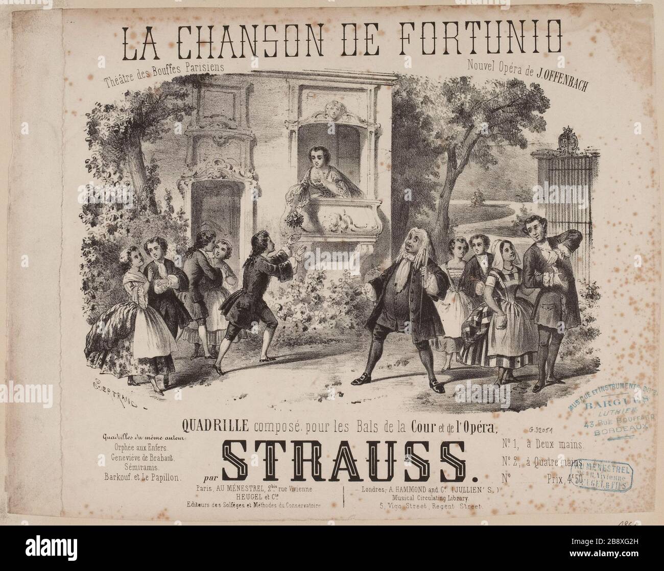 The Song of Fortuno/Quadrille composed for Bals of the Court of the Opera / von Strauß [Coverage] Stockfoto