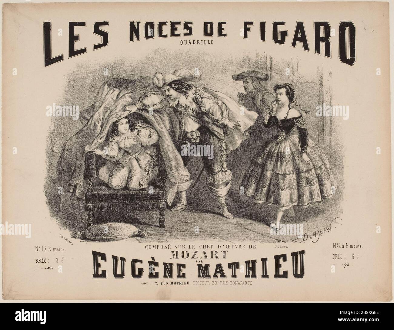 Die Ehe von Figaro Quadrille Titelseite Mathieu Eugene aus Mozart Stockfoto