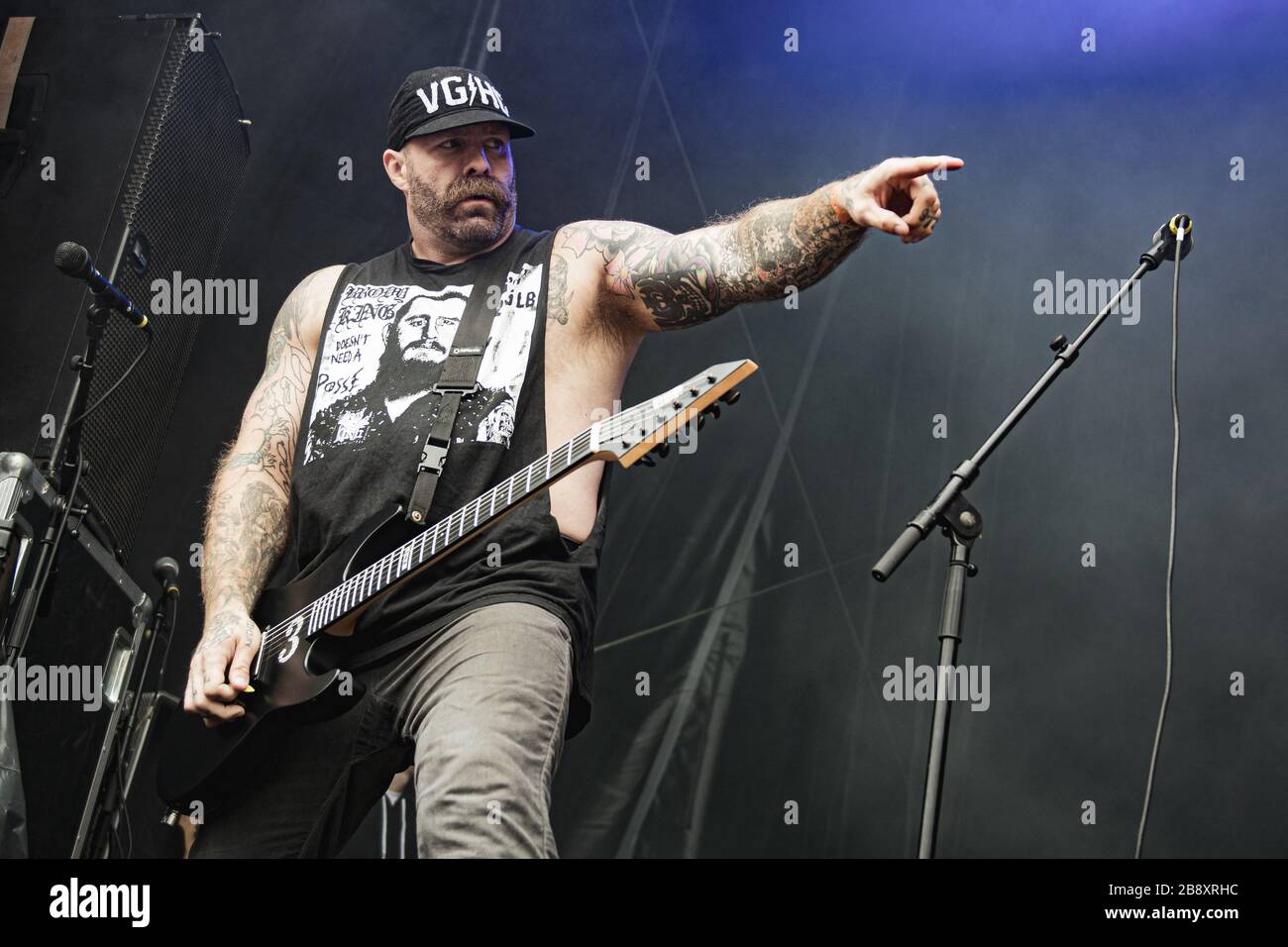 Kopenhagen, Dänemark. 22. Juni 2017. Die amerikanische Metalcore-Band Every Time I die führt ein Live-Konzert während des dänischen Heavy-Metal-Festivals Copehell 2017 in Kopenhagen. Hier ist Gitarrist Andy Williams live auf der Bühne zu sehen. (Foto: Gonzales Foto - Nikolaj Bransholm). Stockfoto