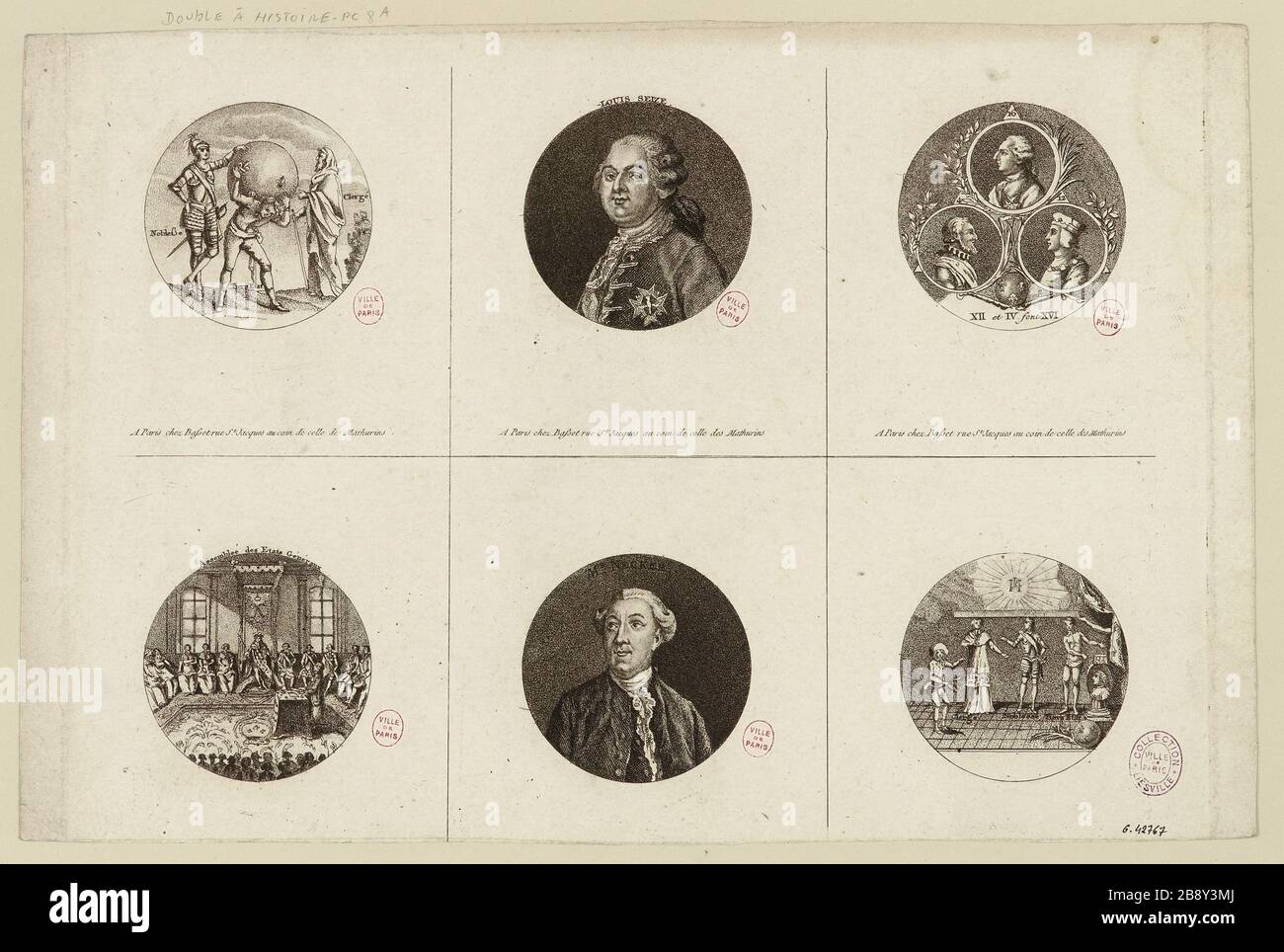 Brett vereint 6 Medaillons. Stockfoto