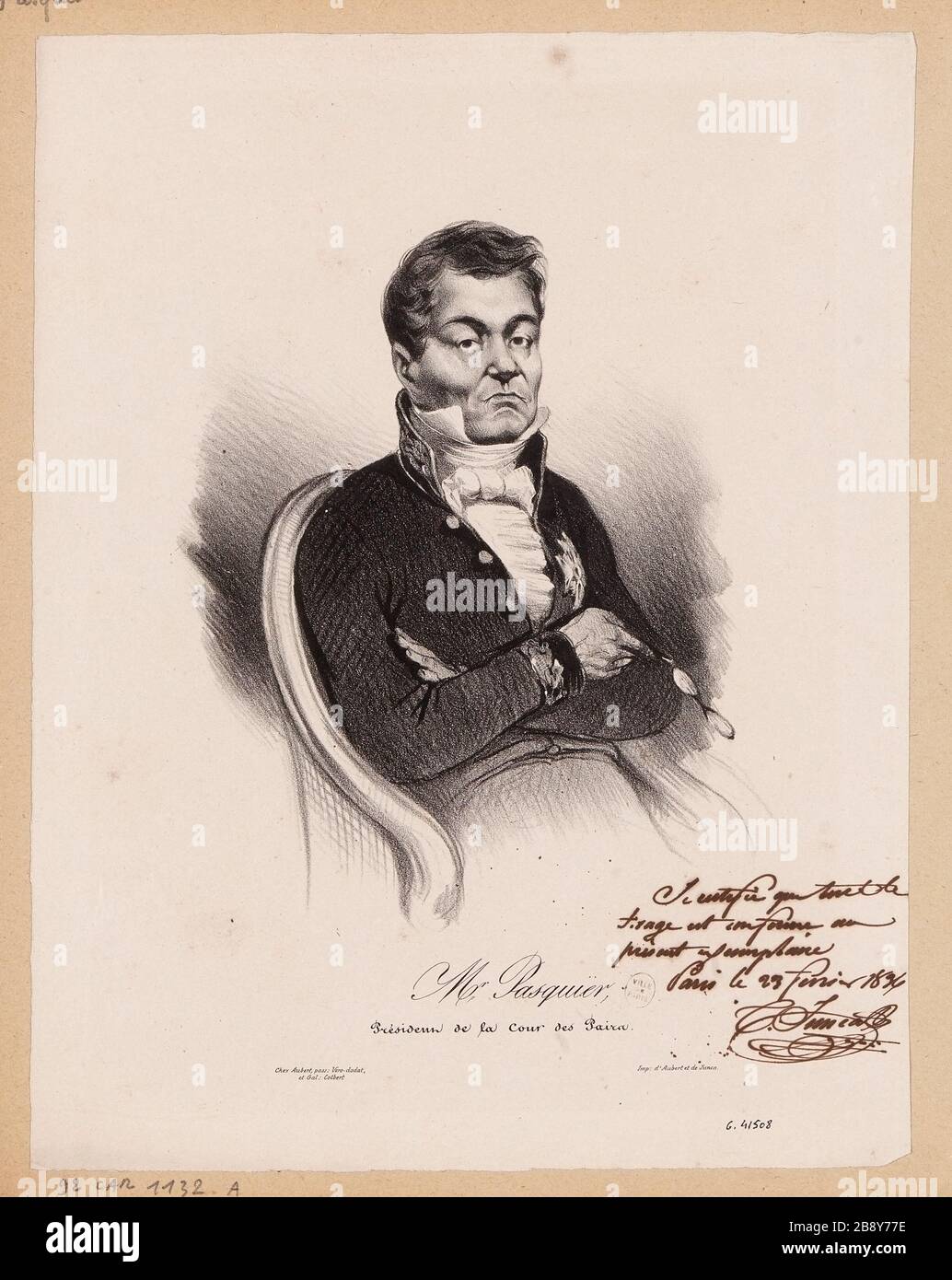 M (r) Pasquier/Präsident des Gerichtshofes von Gleichaltrigen. Stockfoto