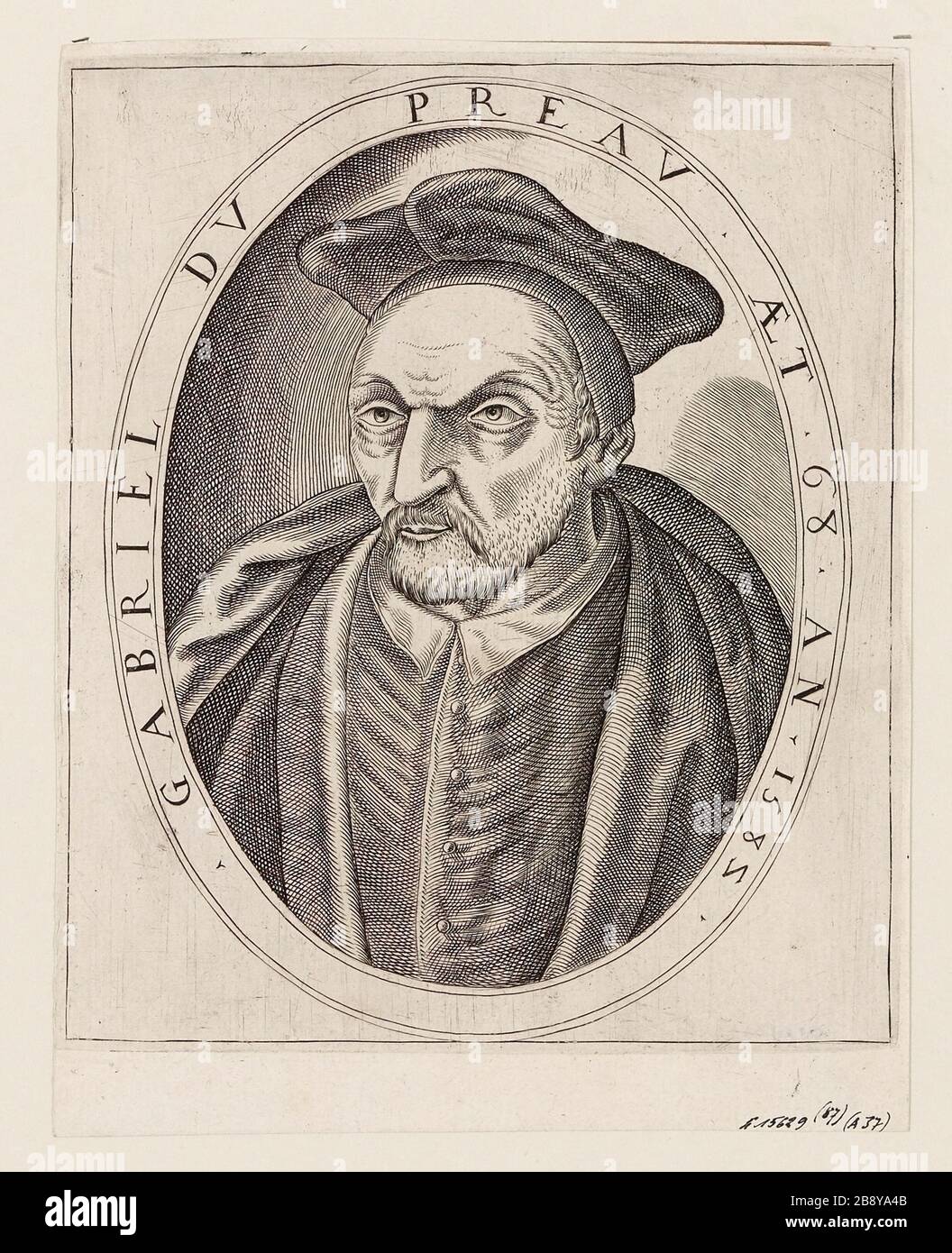 Gabriel du Preau aet. 68 Zoll 1585. Stockfoto