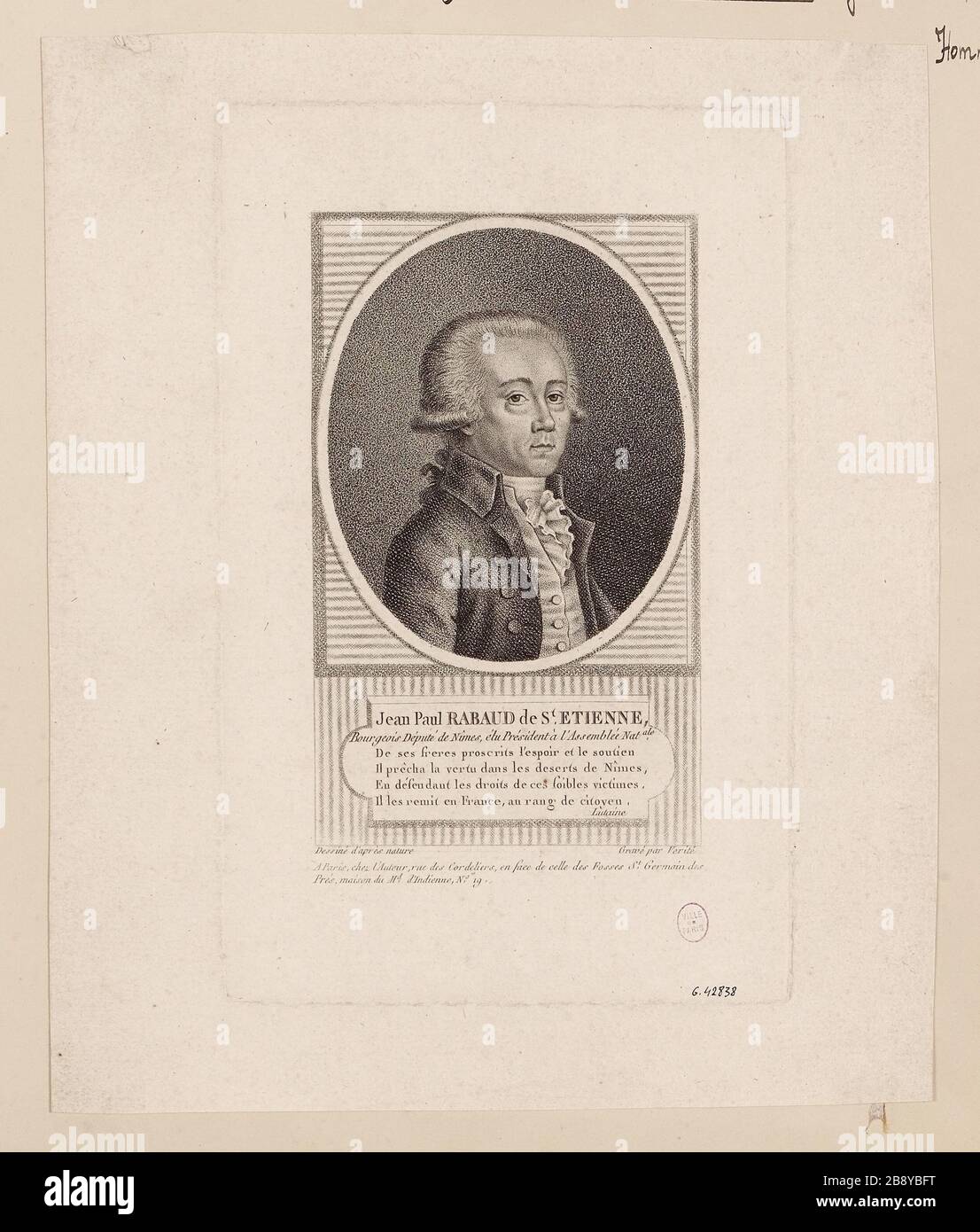 John Paul Rabaud S (t) Etienne / Stellvertreter von Nimes Bourgeoisie [...]. Stockfoto