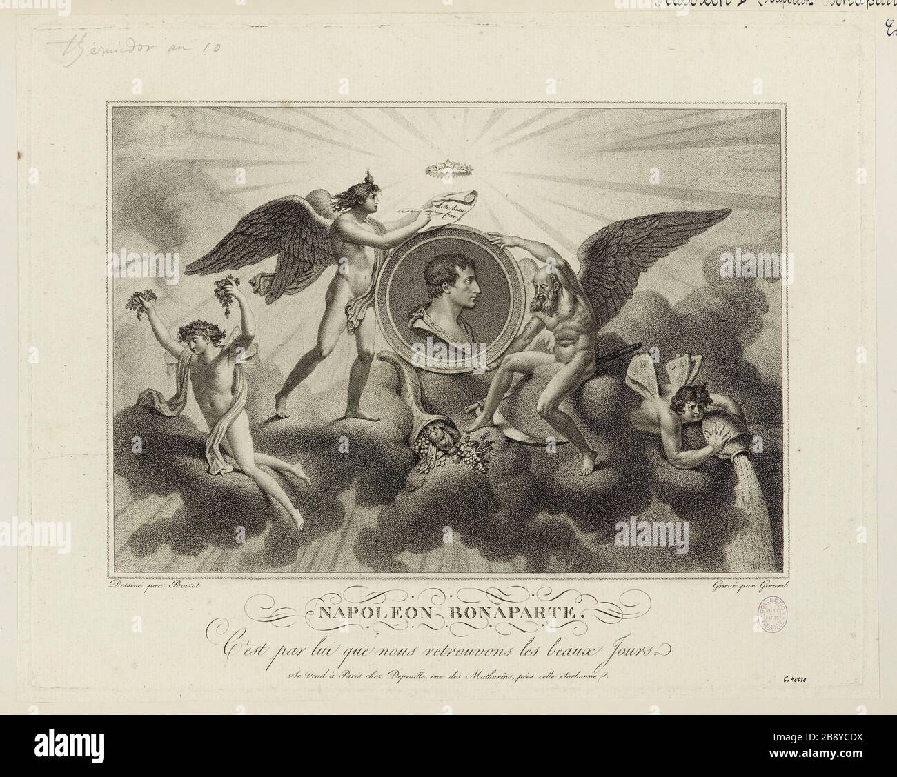 Napoleon Bonaparte / durch ihn finden wir die schönen Tage. Stockfoto