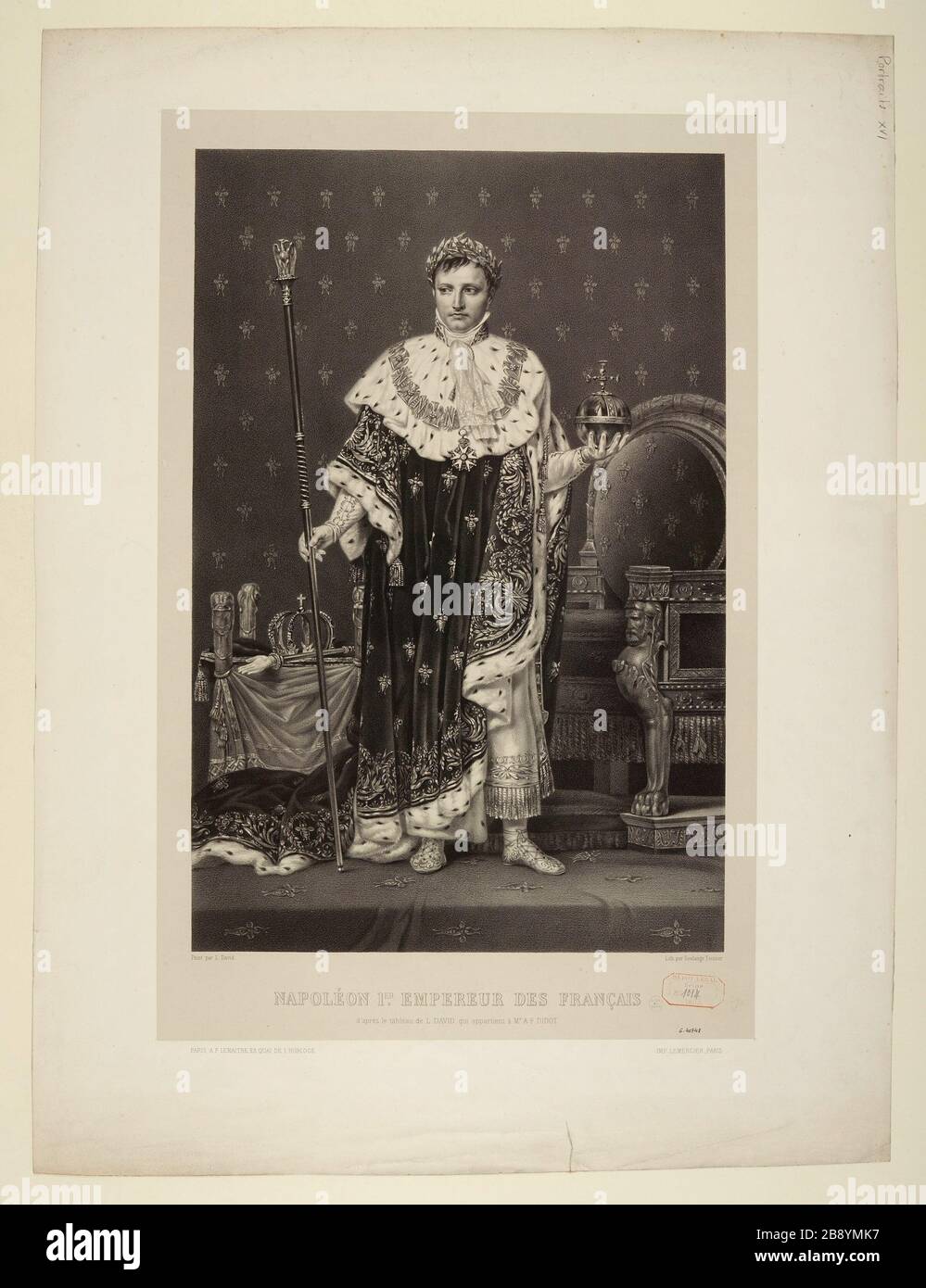 Napoleon Kaiser der Franzosen / von Tisch L. David, im Besitz von Herrn A. F. Didot Stockfoto