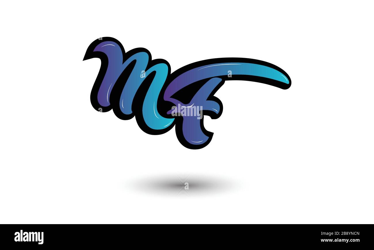 MF Letter Logo Design Template Vector Stock Vektor