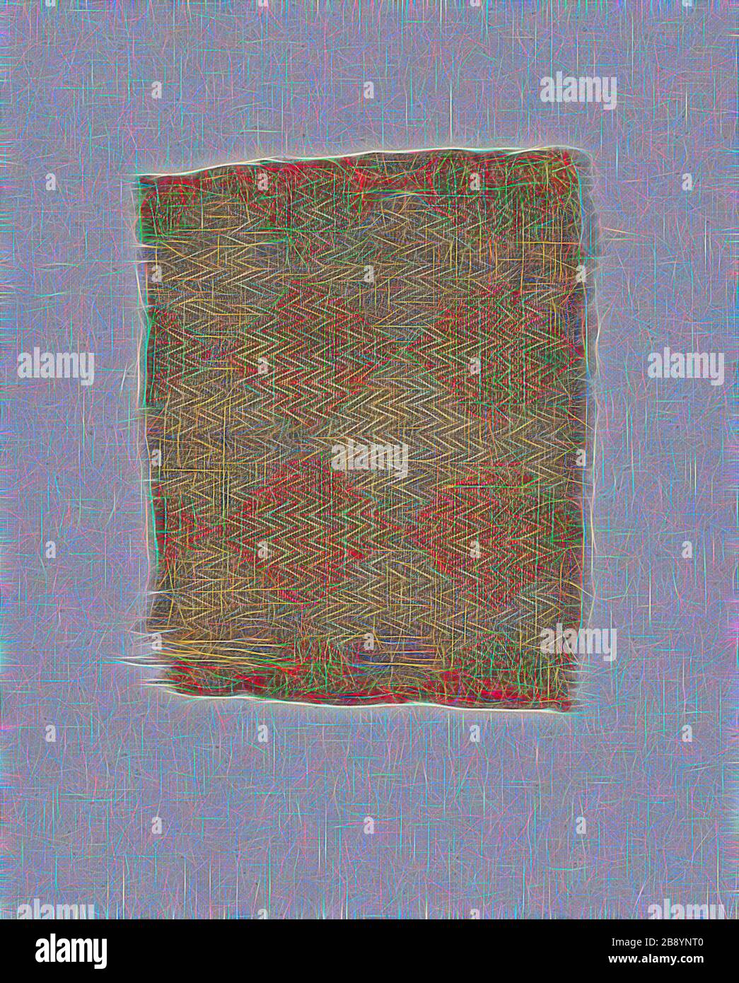 Fragment, 13./14. Jahrhundert, Spanien, Italien, Seide und vergoldetes Substrat-umhülltes Leinen, Warp-float-Gesicht aus Schusskeulen mit zwei Farbkomplementärweben und inneren Warps, 15,2 x 12,1 cm (6 x 4 3/4 Zoll), neu von Gibon vorgestellt, Design von warmem, fröhlichem Leuchten von Helligkeit und Lichtstrahlen. Klassische Kunst mit moderner Note neu erfunden. Fotografie, inspiriert vom Futurismus, die dynamische Energie moderner Technologie, Bewegung, Geschwindigkeit und Kultur revolutionieren. Stockfoto