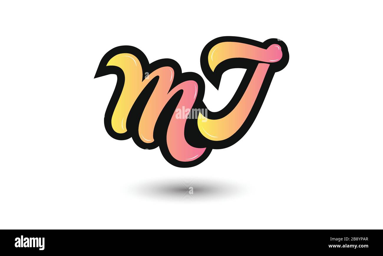 MJ JM-Firmenlogo mit Link zum Brief Stock Vektor