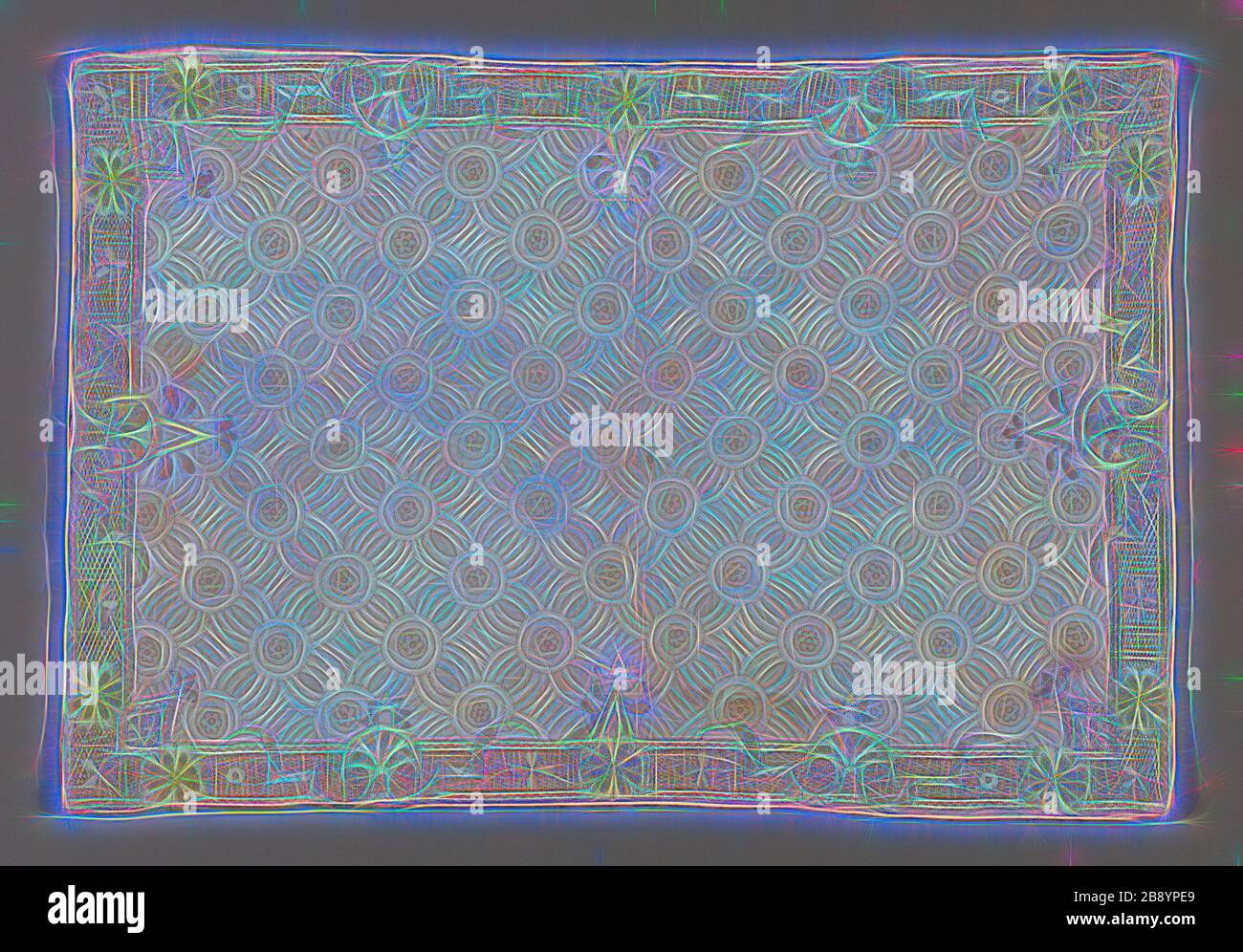 Pillow Sham, ca. 1720, England, Baumwolle, einfarbiges Webmuster, unterlegt mit Leinen, einfarbiger Webart, bestickt mit Seidenseide und Seidengarnen im Rücken, Fischgrätknochen, individuelle Satin- und Satinnähte, verlegte Arbeit, Husten, Und französischen Knoten, 35,2 × 51 cm (13 7/8 × 20 1/8 Zoll), von Gibon neu vorgestellt, Design von warmem, fröhlichem Leuchten von Helligkeit und Lichtstrahlen. Klassische Kunst mit moderner Note neu erfunden. Fotografie, inspiriert vom Futurismus, die dynamische Energie moderner Technologie, Bewegung, Geschwindigkeit und Kultur revolutionieren. Stockfoto