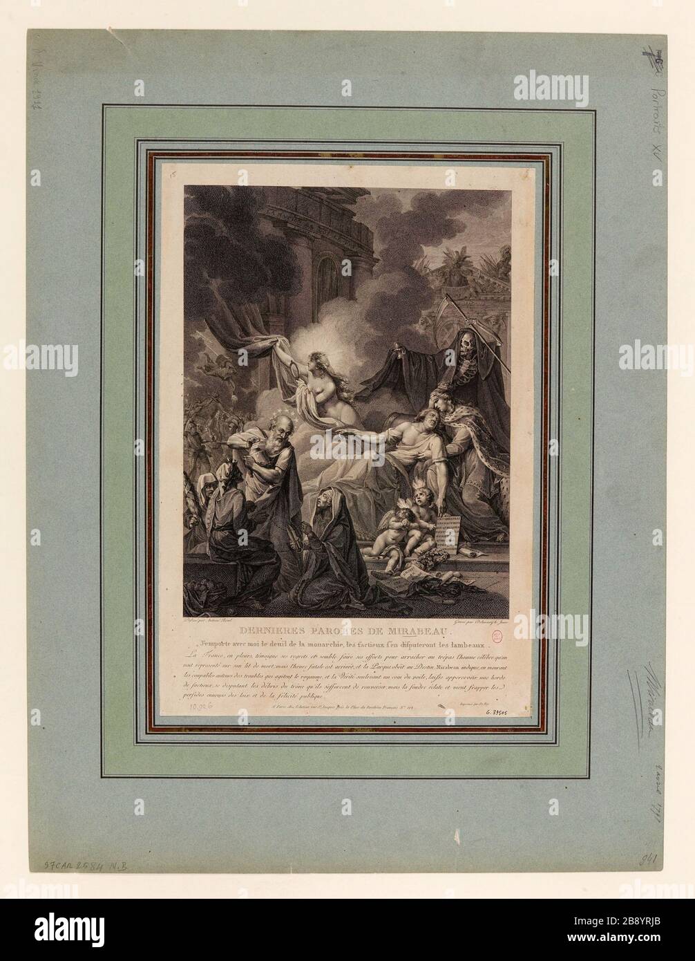 Letzte Worte von Mirabeau Stockfoto