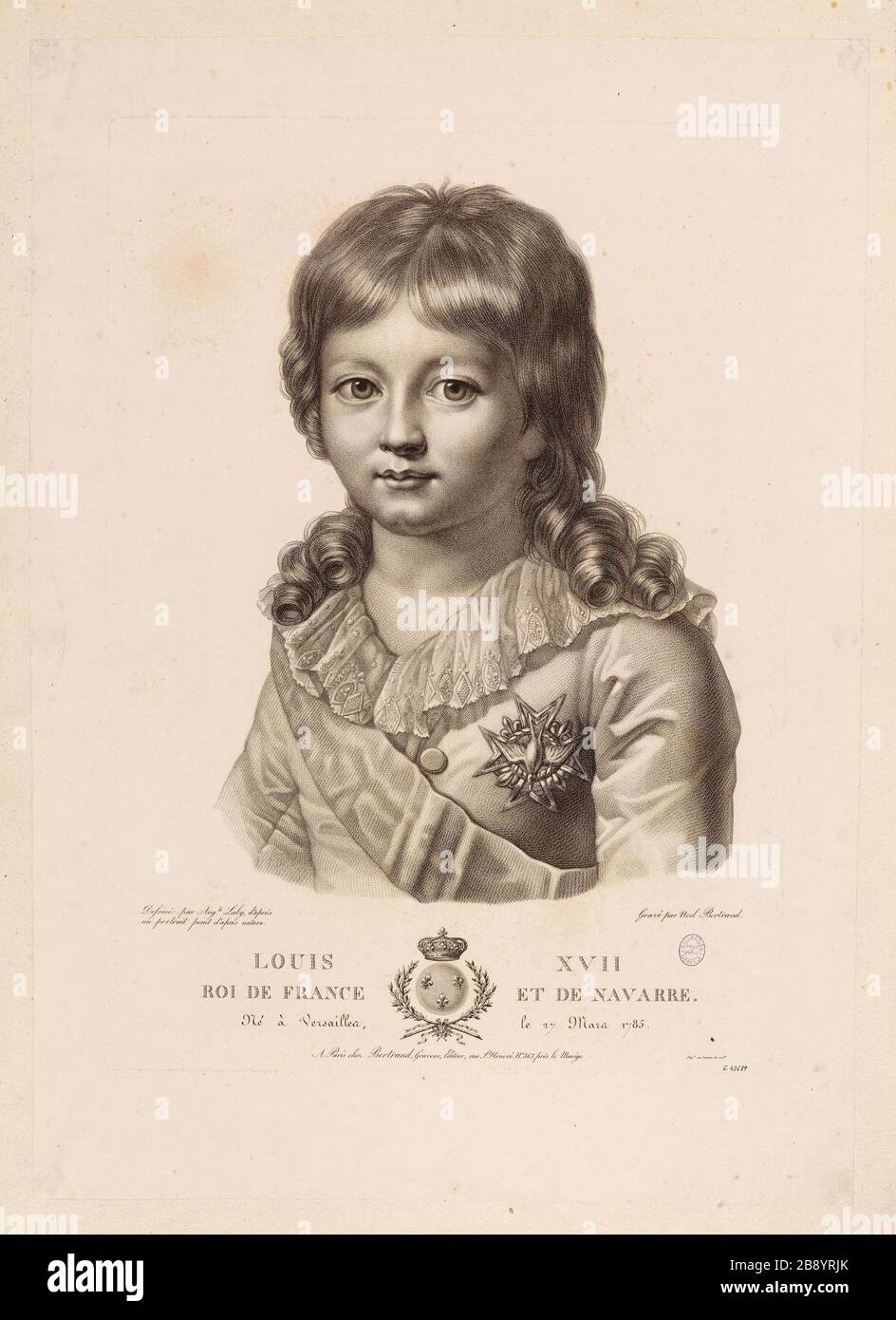 Louis XVII / König von Frankreich und Navarra. / geboren in Versailles, 27. März, im Jahre 1710. Stockfoto