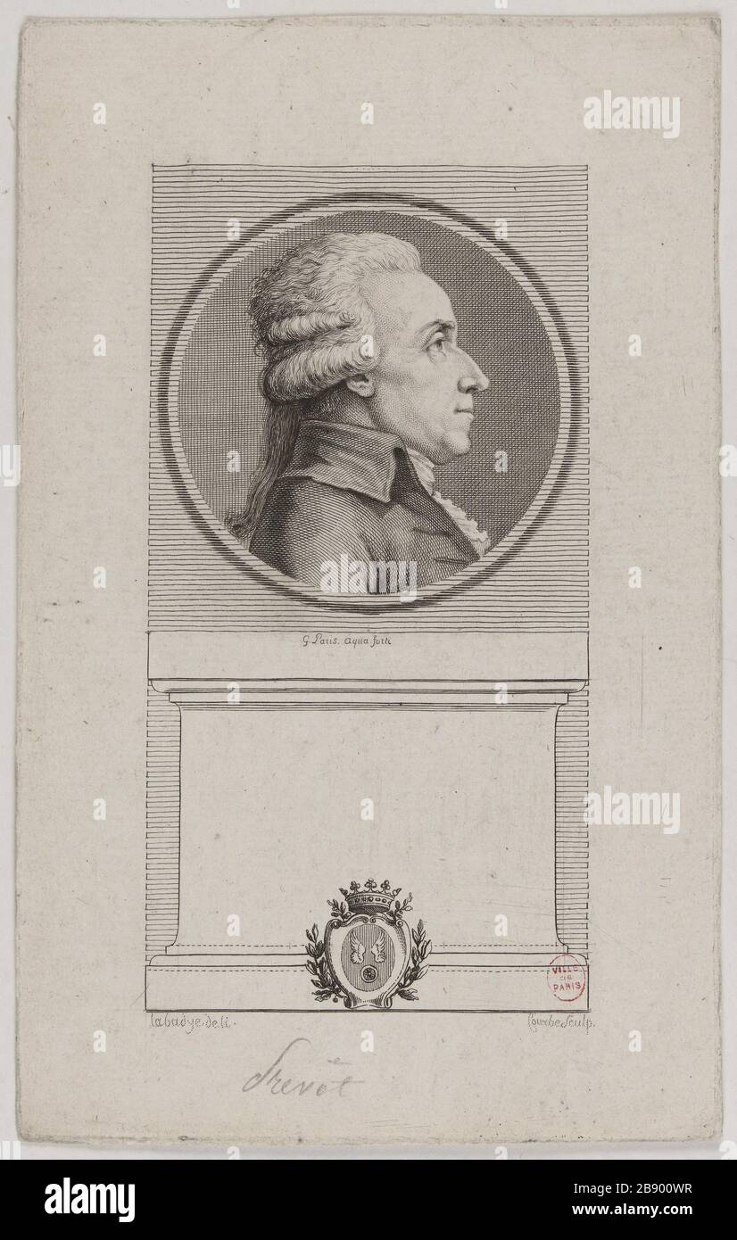 Herr Provost. Anonyme. "M. Prévôt'. Physionotrace. Paris, musée Carnavalet. Stockfoto