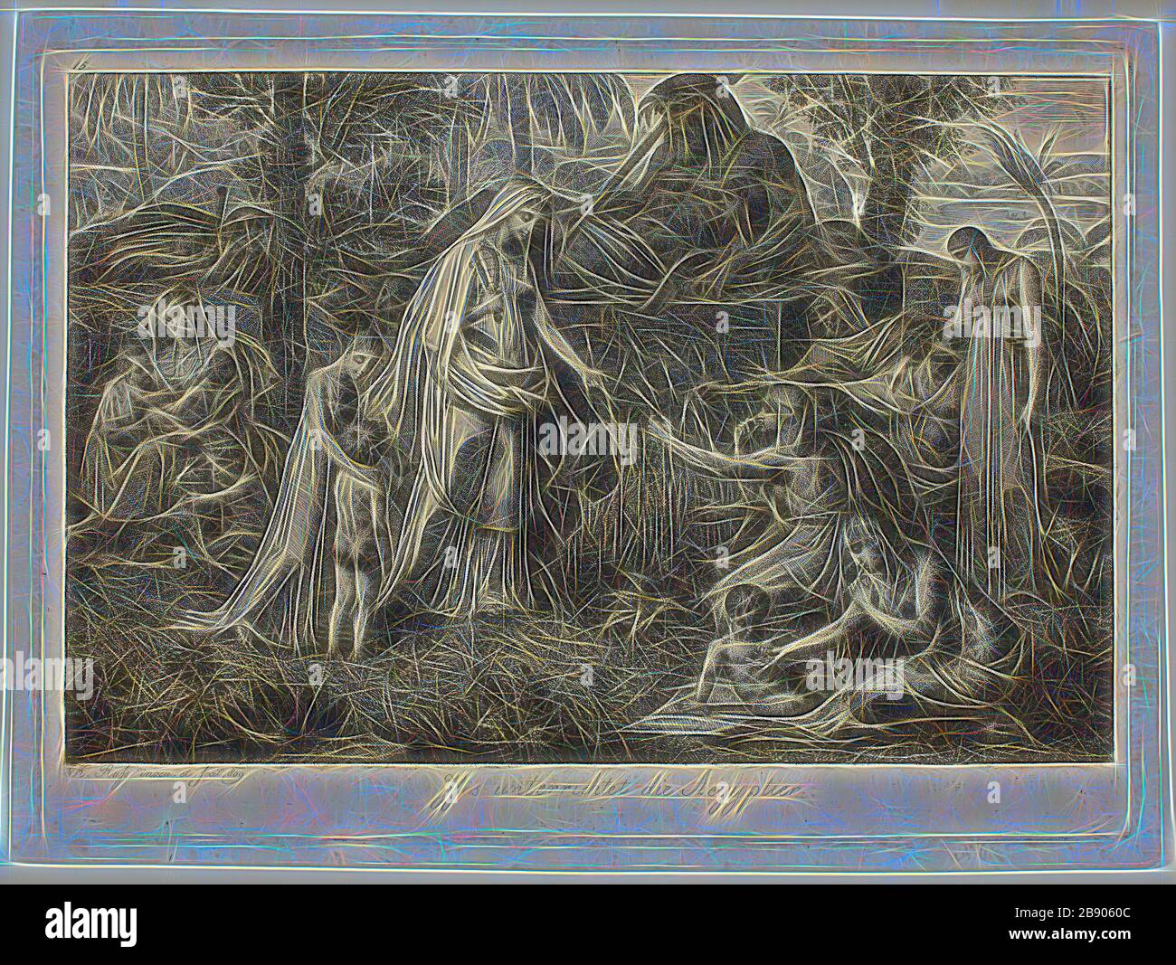 ISIS beauftragt die Ägypter, 1809, Carl Russ, Österreicher, 1779-1843, Österreich, Radierung, mit Plattenton, in Schwarz auf Tan-Wove-Papier, 189 × 261 mm (Platte), 203 × 274 mm (Blatt), von Gibon neu vorgestellt, Entwurf eines warmfröhlichen Lichts der Helligkeit und Lichtstrahlen. Klassische Kunst mit moderner Note neu erfunden. Fotografie, inspiriert vom Futurismus, die dynamische Energie moderner Technologie, Bewegung, Geschwindigkeit und Kultur revolutionieren. Stockfoto
