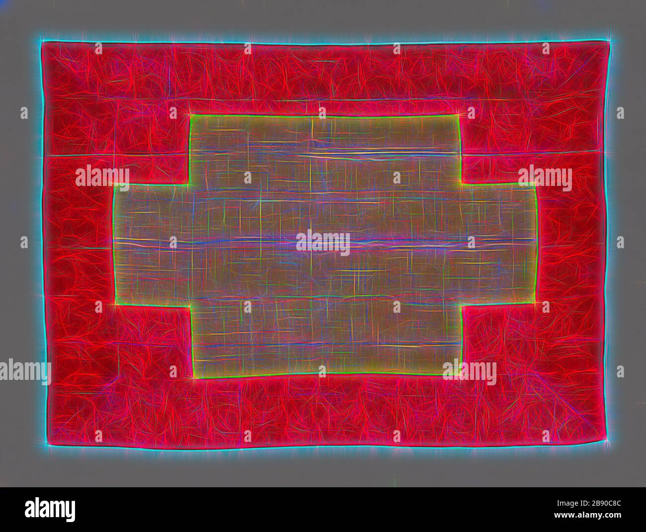 Zagu (Seating Mat), späte Edo-Zeit (1789-1868), 1800/68, Japan, Grenze, Shiten: Seide, komplexe Gaze Webmuster mit Bereichen aus einfachem Webmuster, Mitte und Futter: Wahrscheinlich Hanf, einfach geweben, 11,9 x 80,1 cm, von Gibon neu erdacht, Design von warmfröhlichem Leuchten von Helligkeit und Lichtstrahlen. Klassische Kunst mit moderner Note neu erfunden. Fotografie, inspiriert vom Futurismus, die dynamische Energie moderner Technologie, Bewegung, Geschwindigkeit und Kultur revolutionieren. Stockfoto