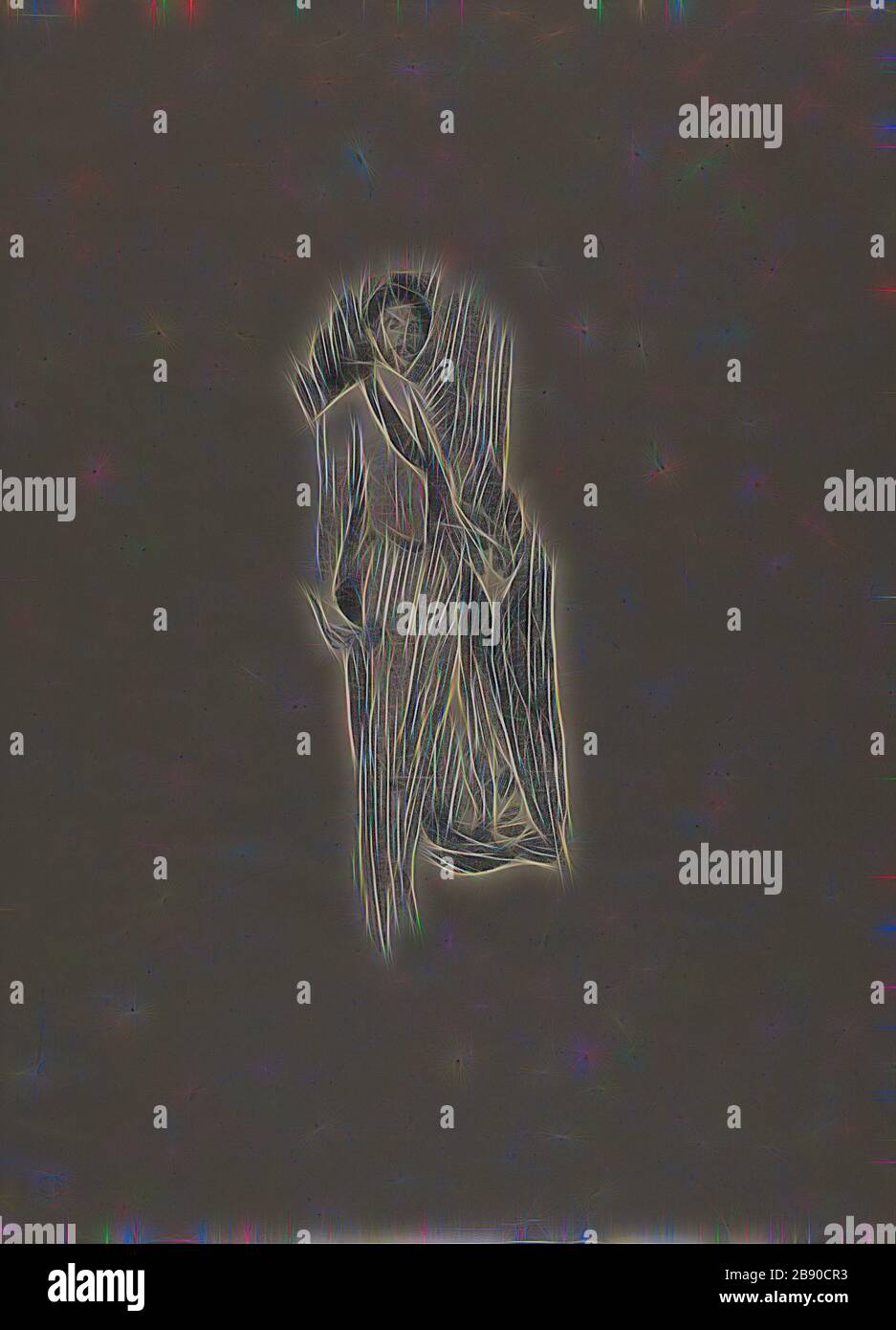 Count Robert de Montesquiou, Nr. 2, 1894, James McNeill Whistler, amerikanisch, 1834-1903, Vereinigte Staaten, Transfer lithograph in Schwarz mit Scraping, auf grauem China-Papier aus Elfenbein, 227 x 96 mm (Bild), 356 x 265 mm (Blatt), von Gibon neu vorgestellt, Design von warmem, fröhlichem Leuchten von Helligkeit und Lichtstrahlen. Klassische Kunst mit moderner Note neu erfunden. Fotografie, inspiriert vom Futurismus, die dynamische Energie moderner Technologie, Bewegung, Geschwindigkeit und Kultur revolutionieren. Stockfoto