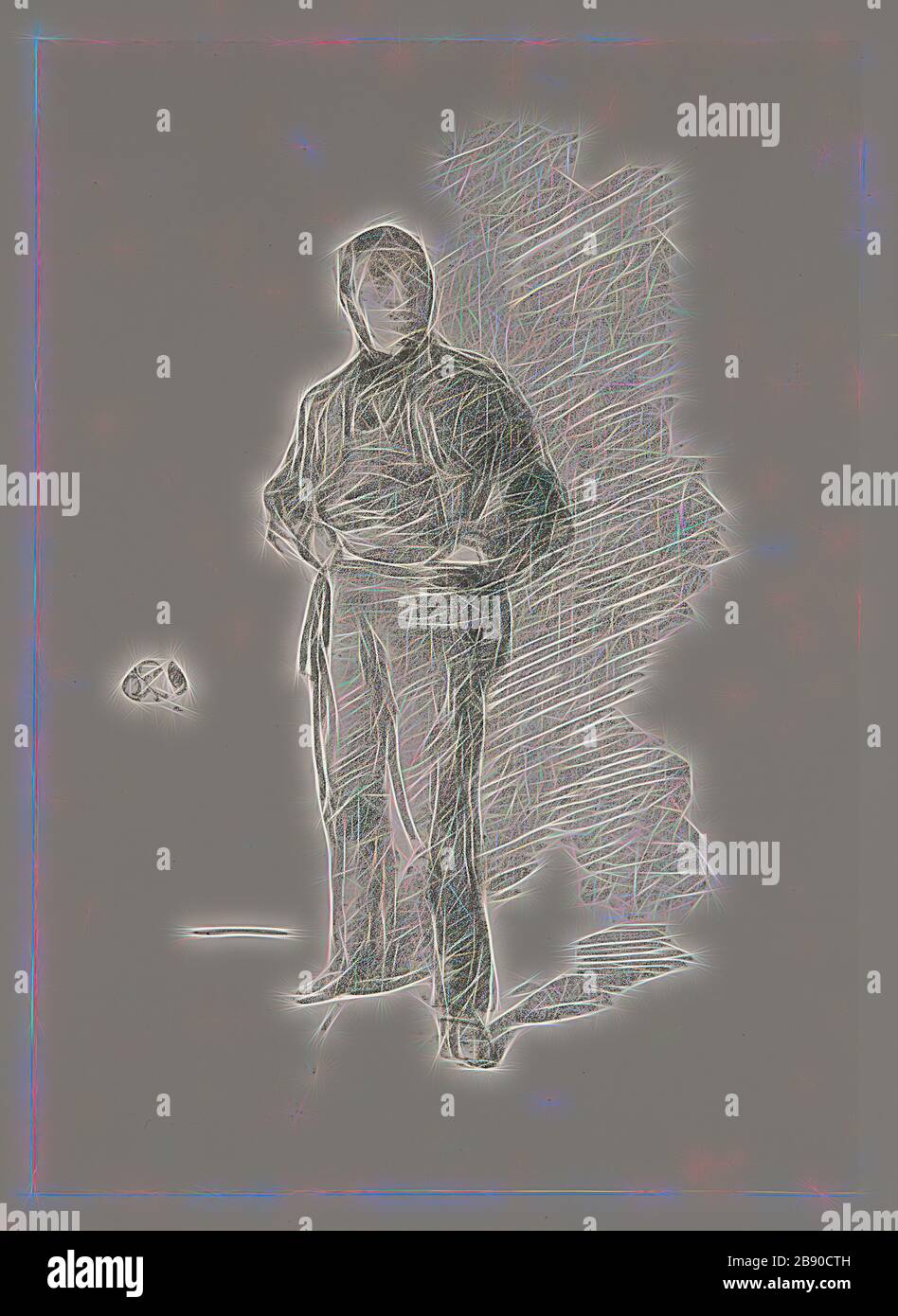 Studie Nr. 1: Herr Thomas Way, 1896, James McNeill Whistler, Amerikaner, 1834-1903, Vereinigte Staaten, Transfer lithograph in Schwarz auf grauem weißem Chine, auf weißem Plattenpapier, 187 x 119 mm (Bild), 226 x 162 mm (Primärunterstützung), 379 x 283 mm (Sekundärunterstützung), von Gibon neu vorgestellt, Design mit warmem, fröhlichem Glanz von Helligkeit und Lichtstrahlen. Klassische Kunst mit moderner Note neu erfunden. Fotografie, inspiriert vom Futurismus, die dynamische Energie moderner Technologie, Bewegung, Geschwindigkeit und Kultur revolutionieren. Stockfoto