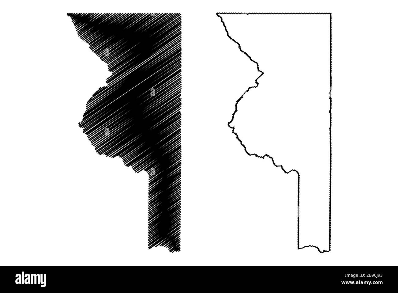 Sumter County, Florida (US-Bundesstaat, Vereinigte Staaten von Amerika, USA, USA, USA) Karte Vektor Illustration, Scribble Sketch Sumter Karte Stock Vektor