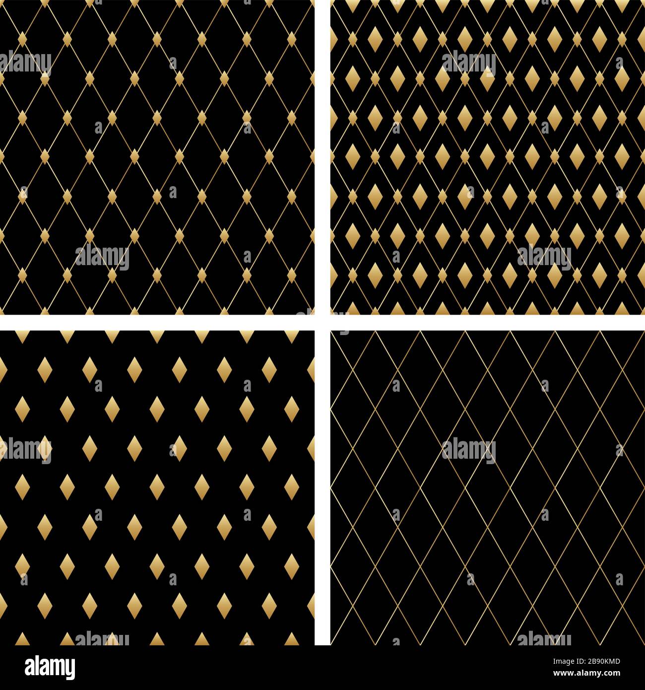 Ein Satz luxuriöser, nahtloser Muster. Minimaler Hintergrund für ein erstklassiges Design Stock Vektor