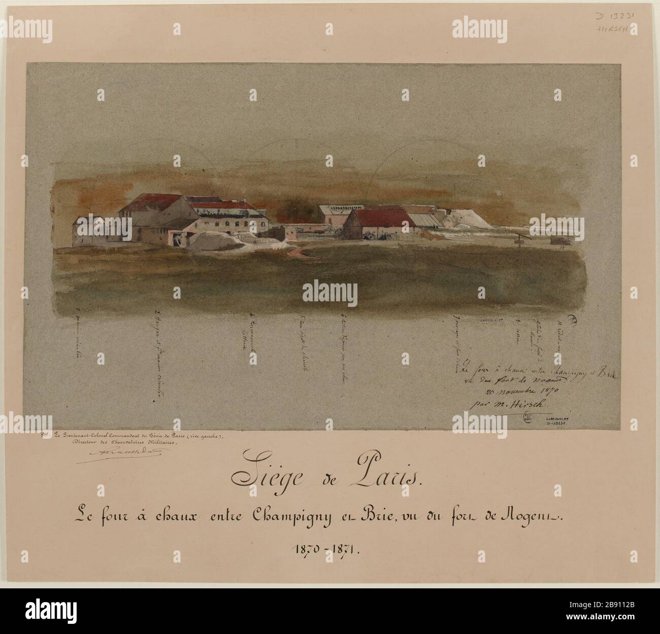 Belagerung von Paris, 1870-1871. Der Lime-Brennofen in Champigny-en-Brie, für das Fort de Nogent. Stockfoto