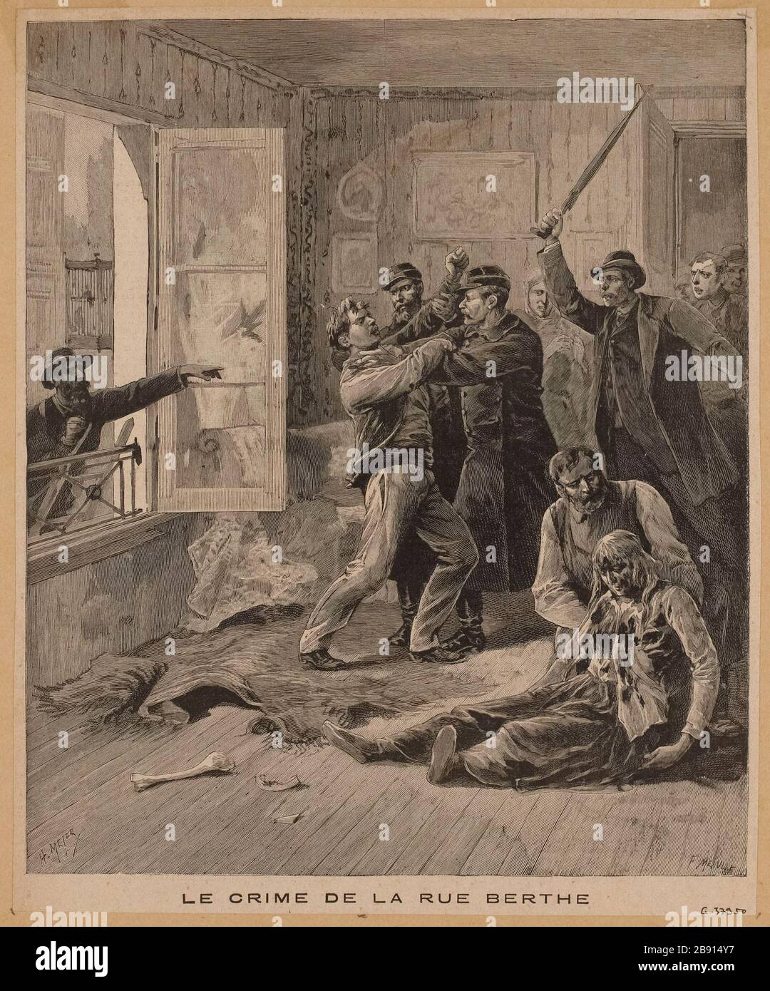 Mann verhaftet mit versuchten Mord Angéliqur Falguier. Stockfoto