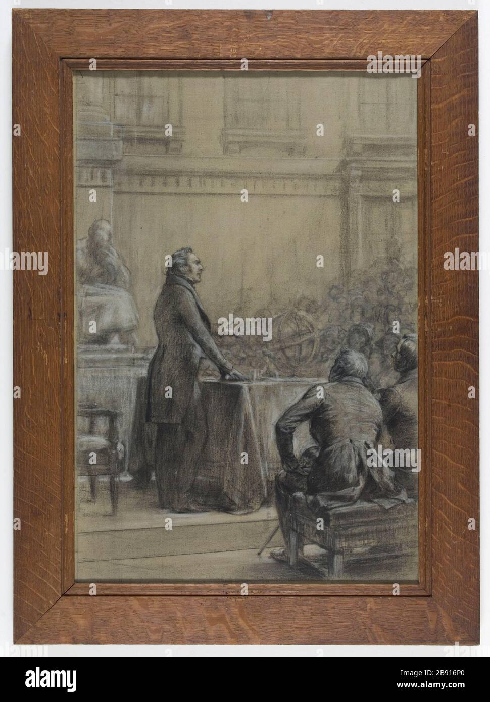 GLIEDERUNG FÜR DEKORATION SORBONNE Theobald Chartran (1849-1907). "Esquisse pour la décoration de la Sorbonne". Fusain et craie blanche sur toile. Paris, musée Carnavalet. Stockfoto