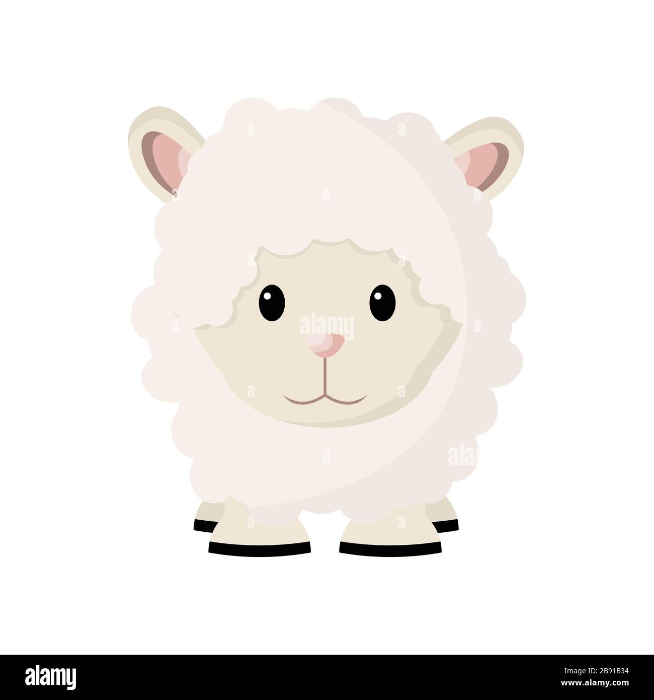Cartoon cute Baby Sheep. Vektorgrafiken Stock Vektor