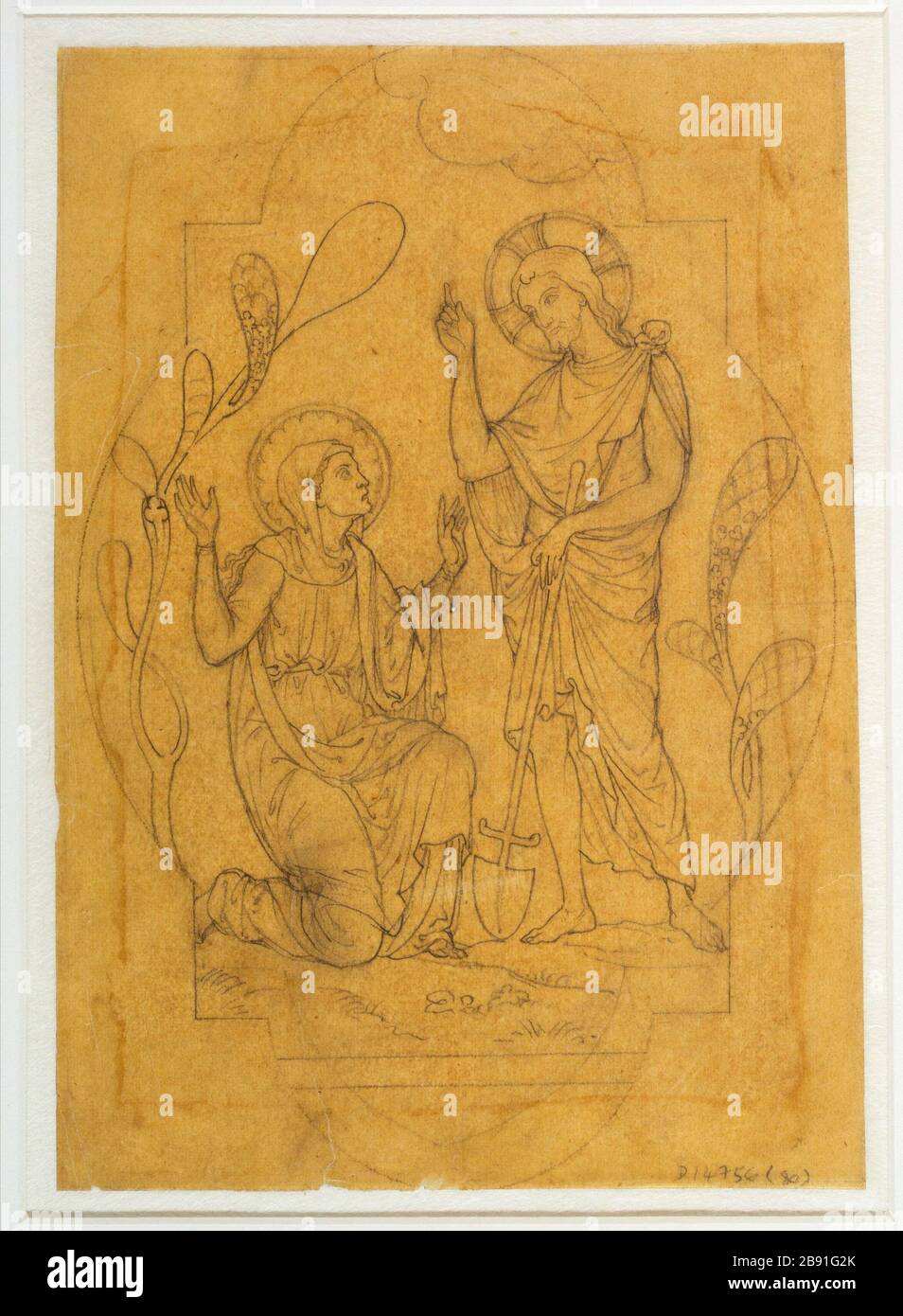 Projekt Canopy 'Noli me Tangere' Jean Gaspard Jules ou Johann Caspar Julius Gsell (1814-1904/05). Projet de verrière 'Noli me tangere'. Krebse. Paris, musée Carnavalet. Stockfoto