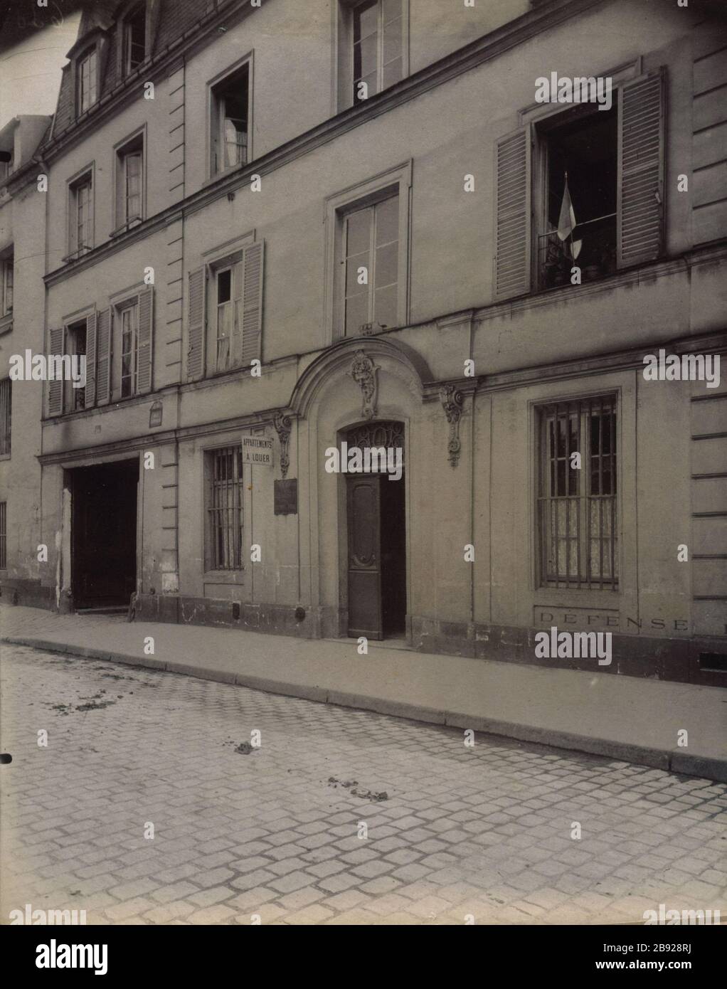 CASERNE UNTER LOUIS XV Ancienne Caserne sous Louis XV, 15, rue Cencier. Paris (Vème-Bezirk). Photographie d'Eugène Atget (1857-1927). Paris, musée Carnavalet. Stockfoto