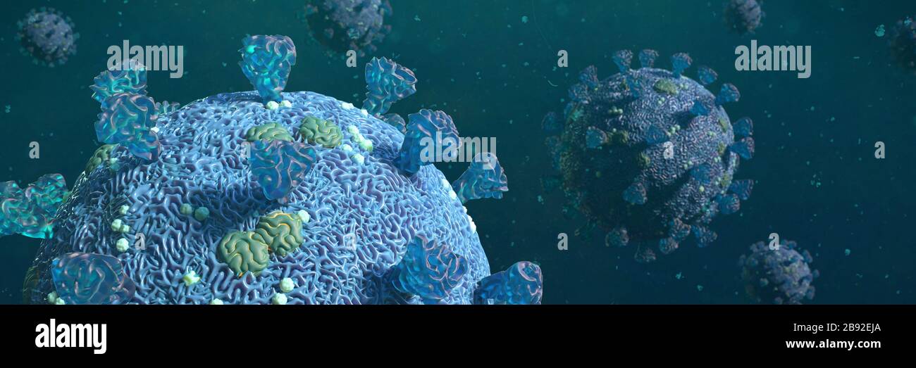 Coronavirus-Ausbruch, der Covid-19-Erreger, Sars-CoV-2-Virus-Pandemie Stockfoto
