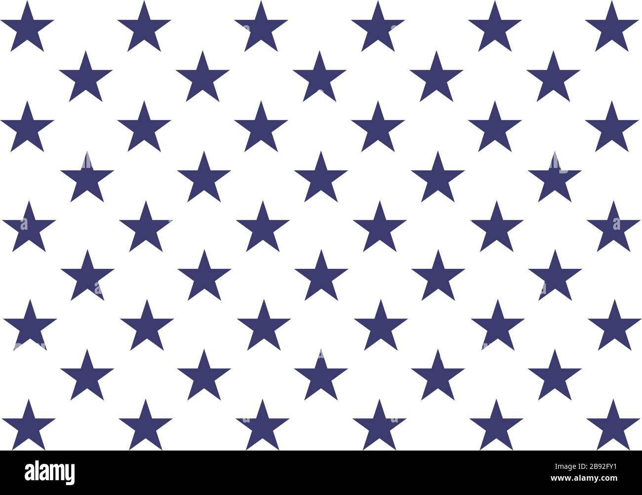 Fünfzig Sterne. Teil der amerikanischen Flagge. Darstellung des Stock-Vektors auf weißem Hintergrund isoliert. Stock Vektor
