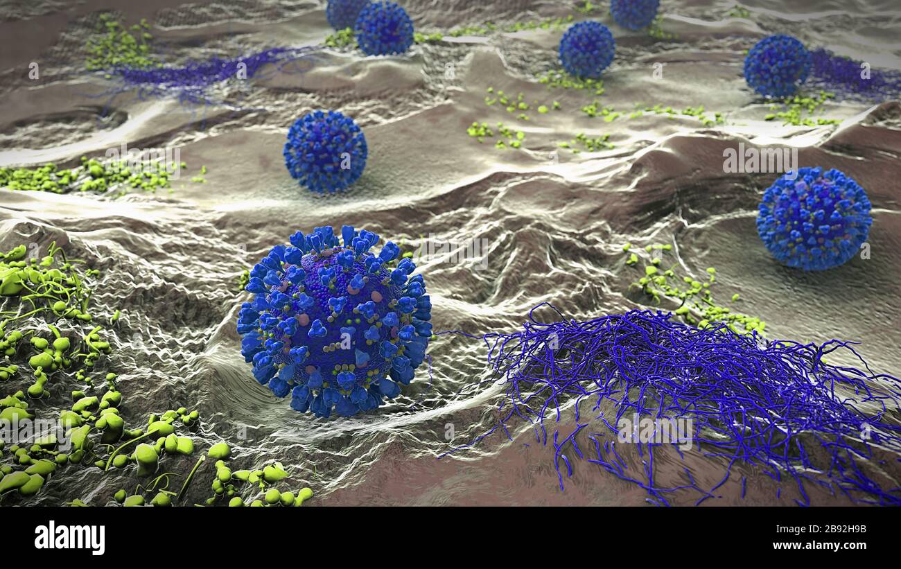 Coronavirus-Pandemie, Covid-19-Virus-Infektion Stockfoto