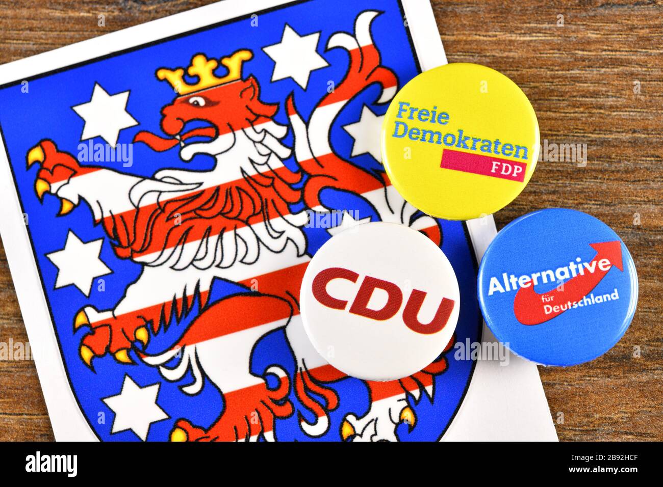 Die FDP unterstützt AfD und CDU mit dem Ministerpräsidenten in Thüringen, symbolischem Foto, FDP mit Untersttzung von AfD und CDU den Ministerierpät Stockfoto