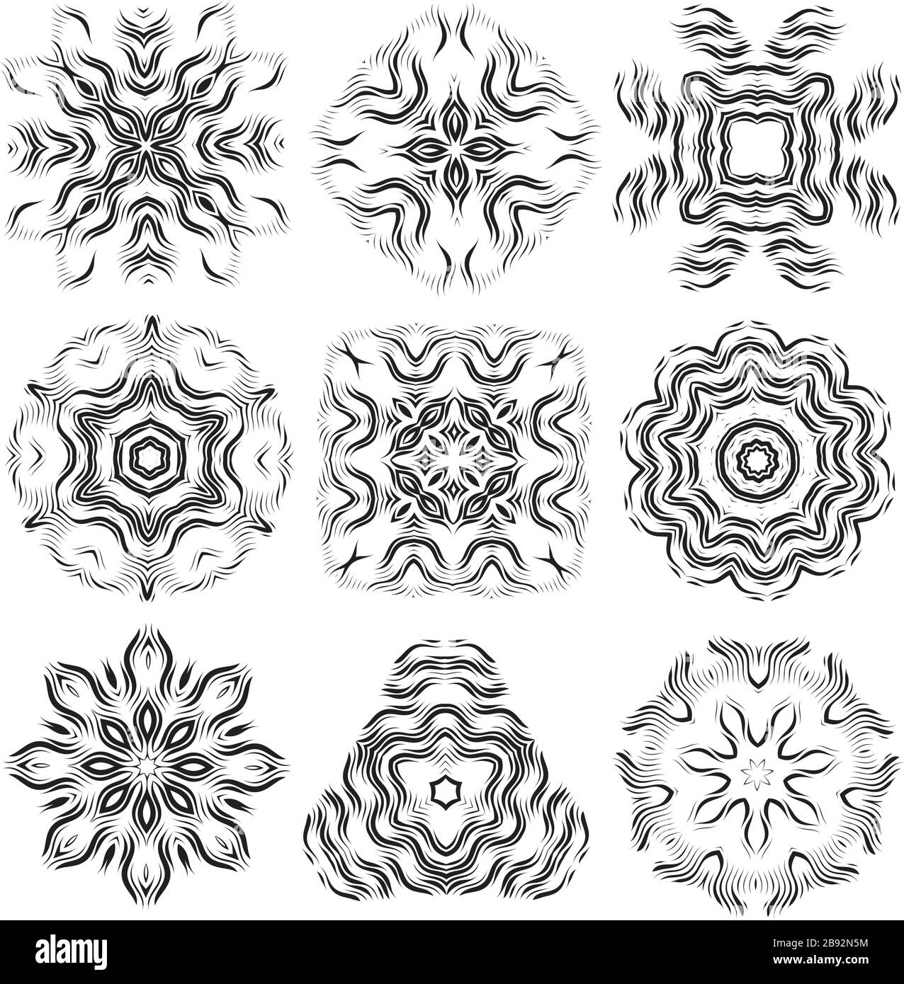 Kollektion mit Blumenelementen im schönen Muster Stock Vektor