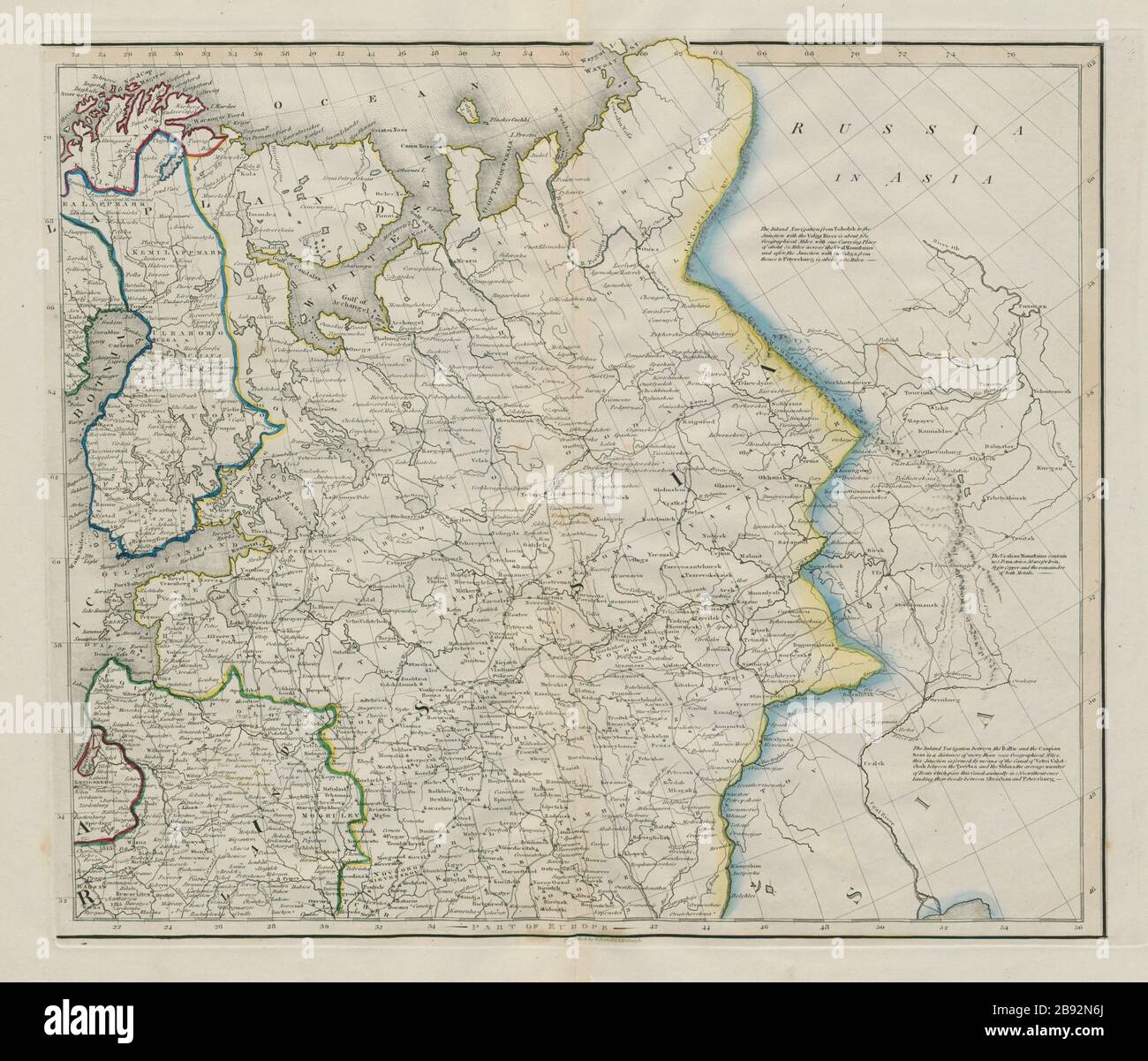 Nordost-Europa. Russland Finnland Lettland Estland Baltikum Weißrussland LIZARS-Karte von 1842 Stockfoto