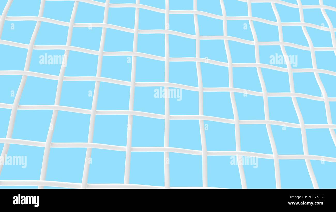 3D-Rendering eines Netzgitters, gewebtes Raster, isoliert, sogar im Hintergrund Stockfoto