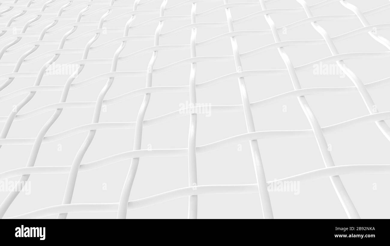 3D-Rendering eines Netzgitters, gewebtes Raster, isoliert, sogar im Hintergrund Stockfoto