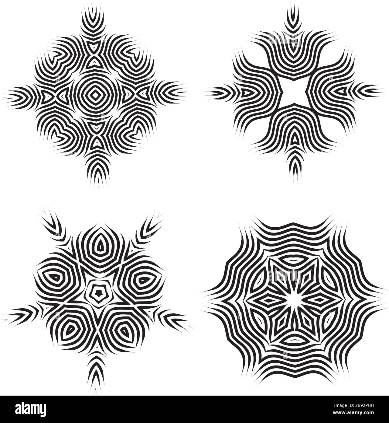 Kollektion mit Blumenelementen im schönen Muster Stock Vektor