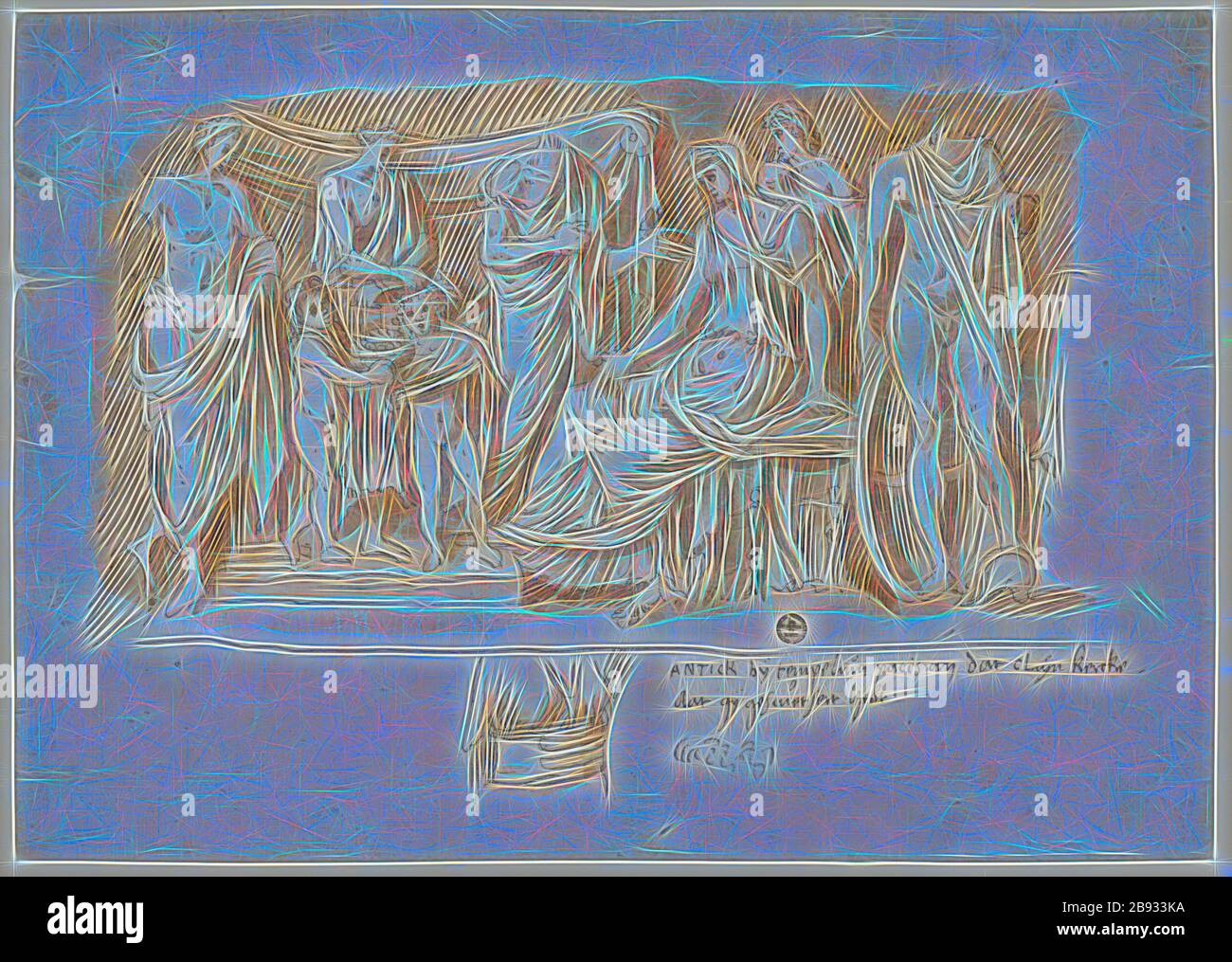 Relieffarkophag Medea, 1541/47, Feder in braun, rotbraun gewaschen, Journal: 21,1 x 29,8 cm, U. r., gekennzeichnet: ANTICK bij tempelum pacis to dat clinjn Kercke, dat gij checked, verso o. l.: R, u, ., l, ., durchnummeriert mit roter Kreide: 91, Frans Floris de Vriendt I., Antwerpen 1519/20-1570 Antwerpen, von Gibon neu vorgestellt, Design von warmem, fröhlichem Leuchten von Helligkeit und Lichtstrahlen. Klassische Kunst mit moderner Note neu erfunden. Fotografie, inspiriert vom Futurismus, die dynamische Energie moderner Technologie, Bewegung, Geschwindigkeit und Kultur revolutionieren. Stockfoto