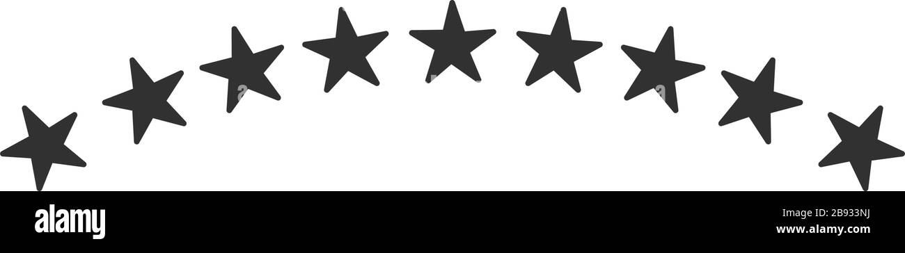 9 US National Stars. Sternbogen. Darstellung des Stock-Vektors auf weißem Hintergrund isoliert. Stock Vektor