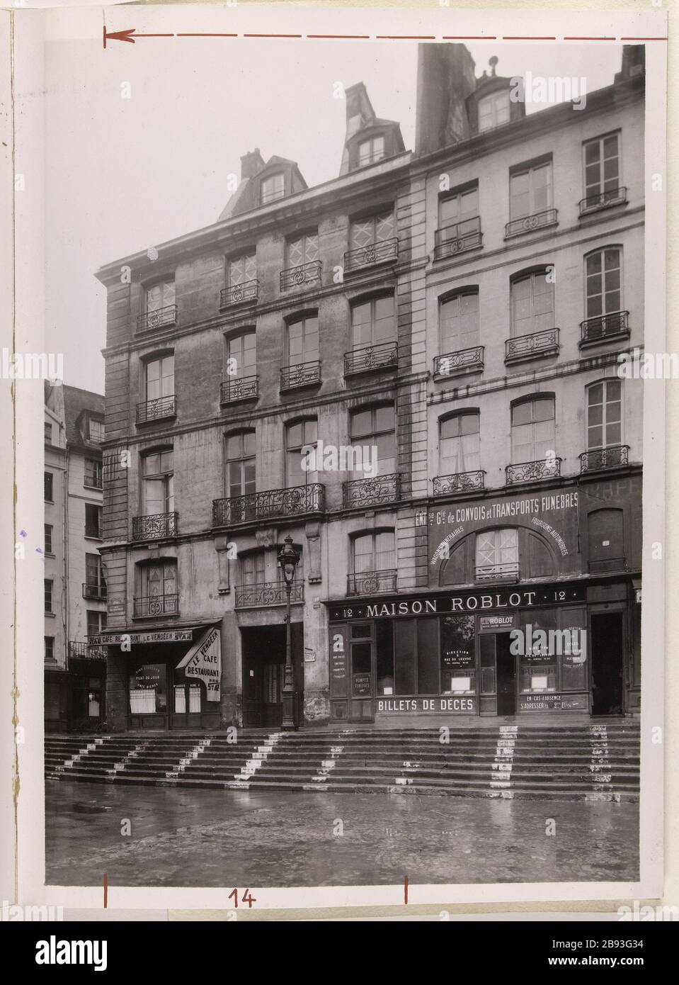 14, 12 rue François Miron (Block Nr. 16), 4. Bezirk. Service Technik du Plan de Paris. Ilot insalubre Nº16. Album avec reliure en Carton fin blanc-cassé, Réunissant 40 Photographies. Paris (IVème arr.), 1941-1942. 14, 12 rue François Miron (îlot nº16). Paris (IVème arr.), 1941. Photographie d'A. Cayeux. Paris, musée Carnavalet. Stockfoto